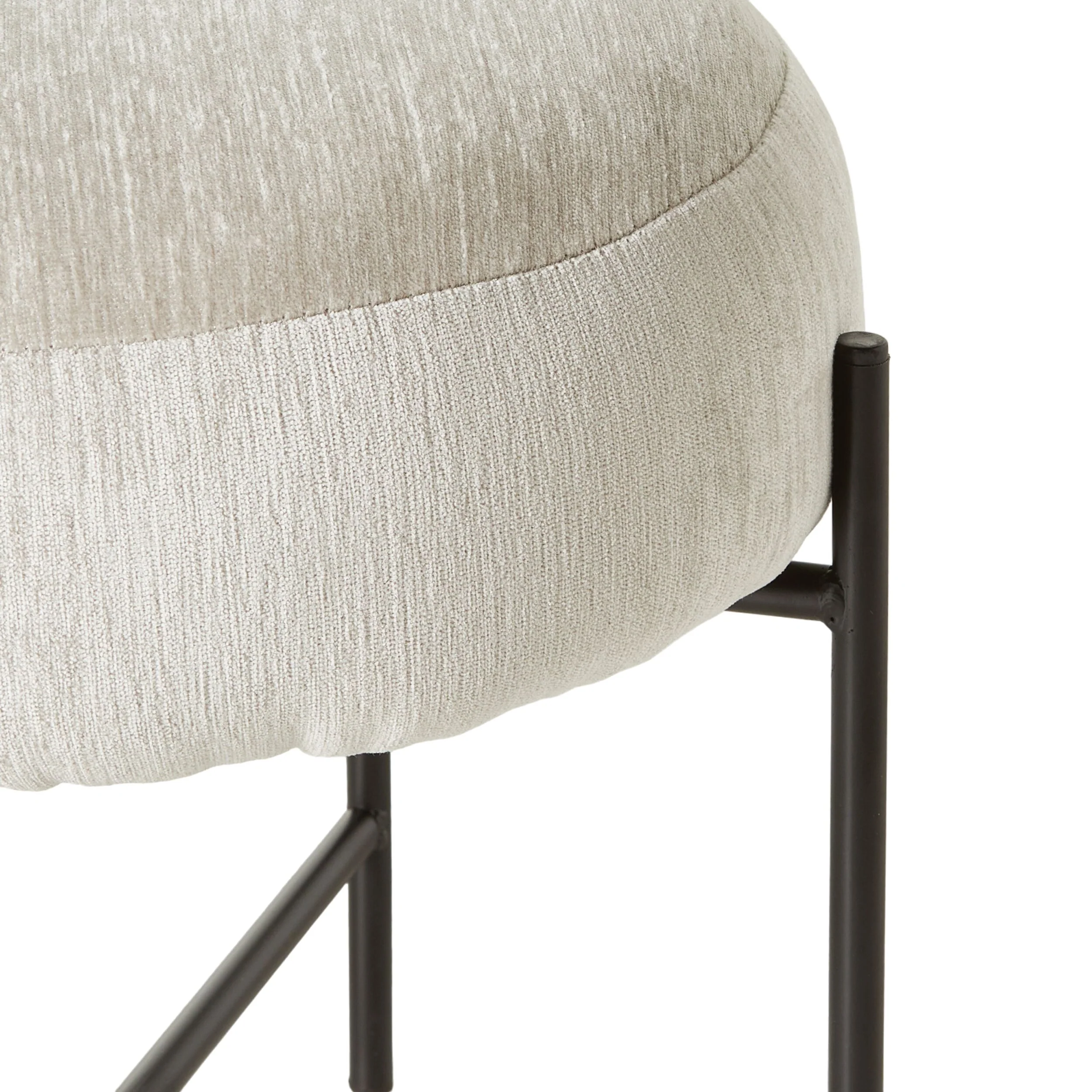 Mads Round Footstool Cascade Champagne - Image 2