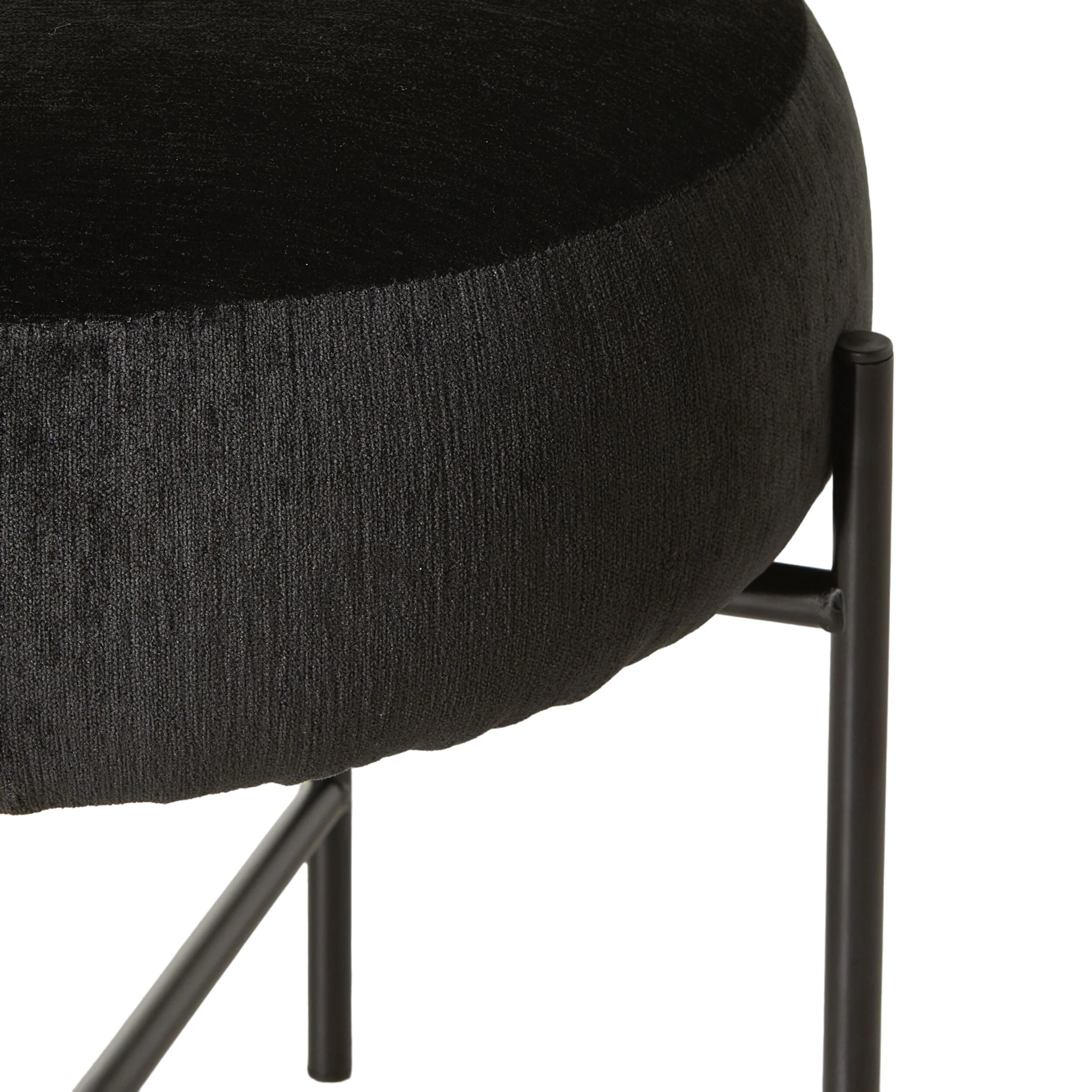 Mads Round Footstool Cascade Ebony - Image 2