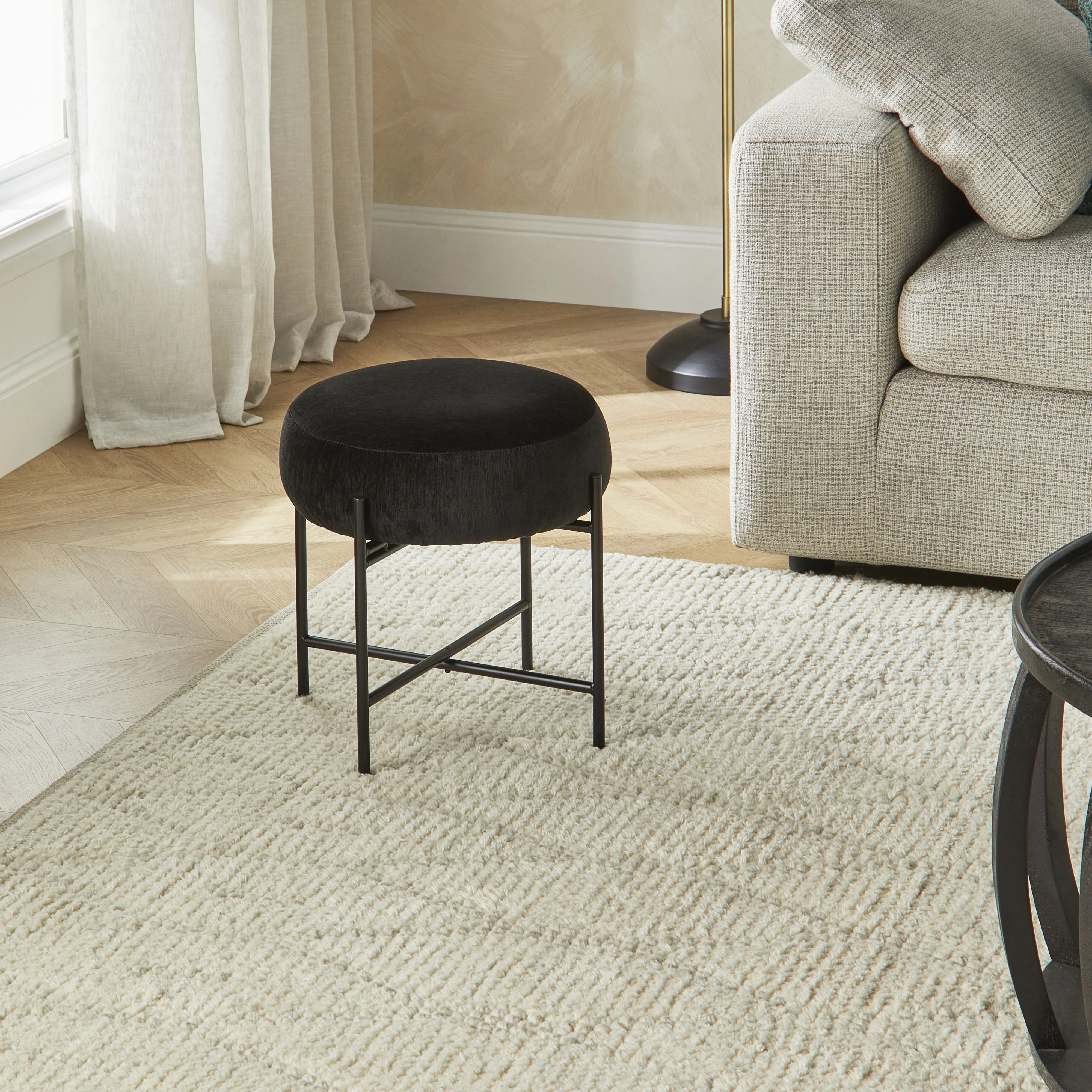 Mads Round Footstool Cascade Ebony - Image 3