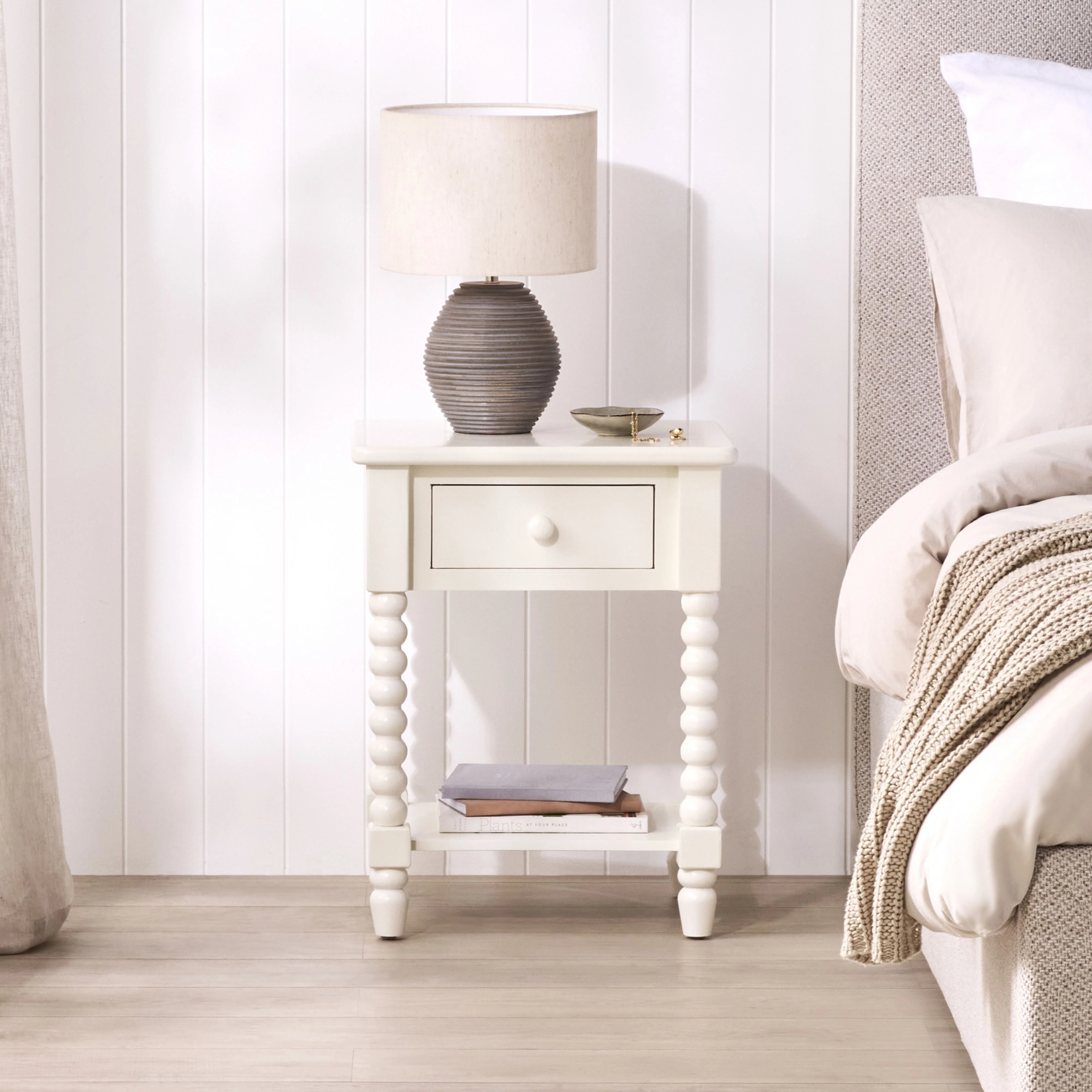 Maisie 1 Drawer Bedside White - Image 8