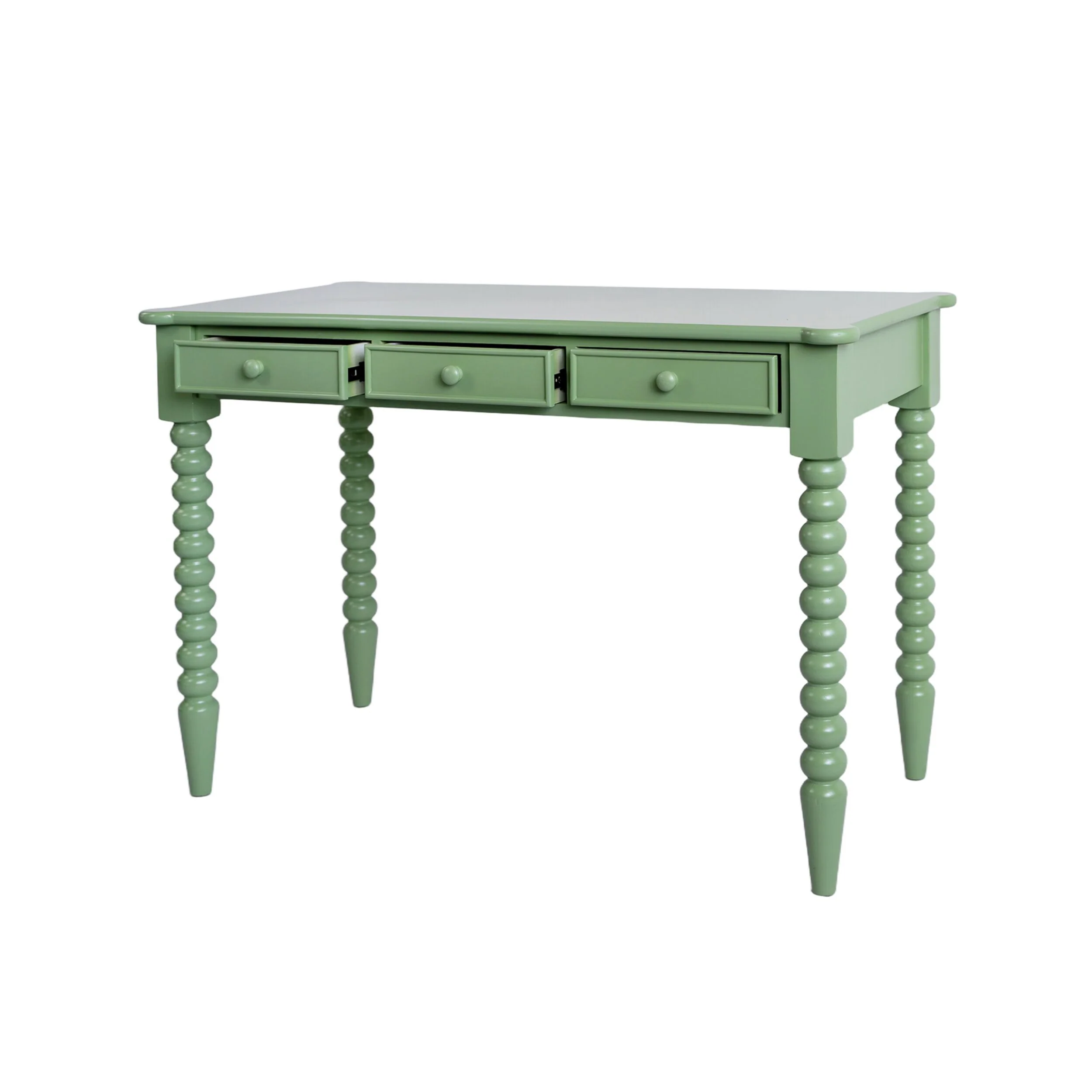 Maisie 3 Drawer Desk Green - Image 2