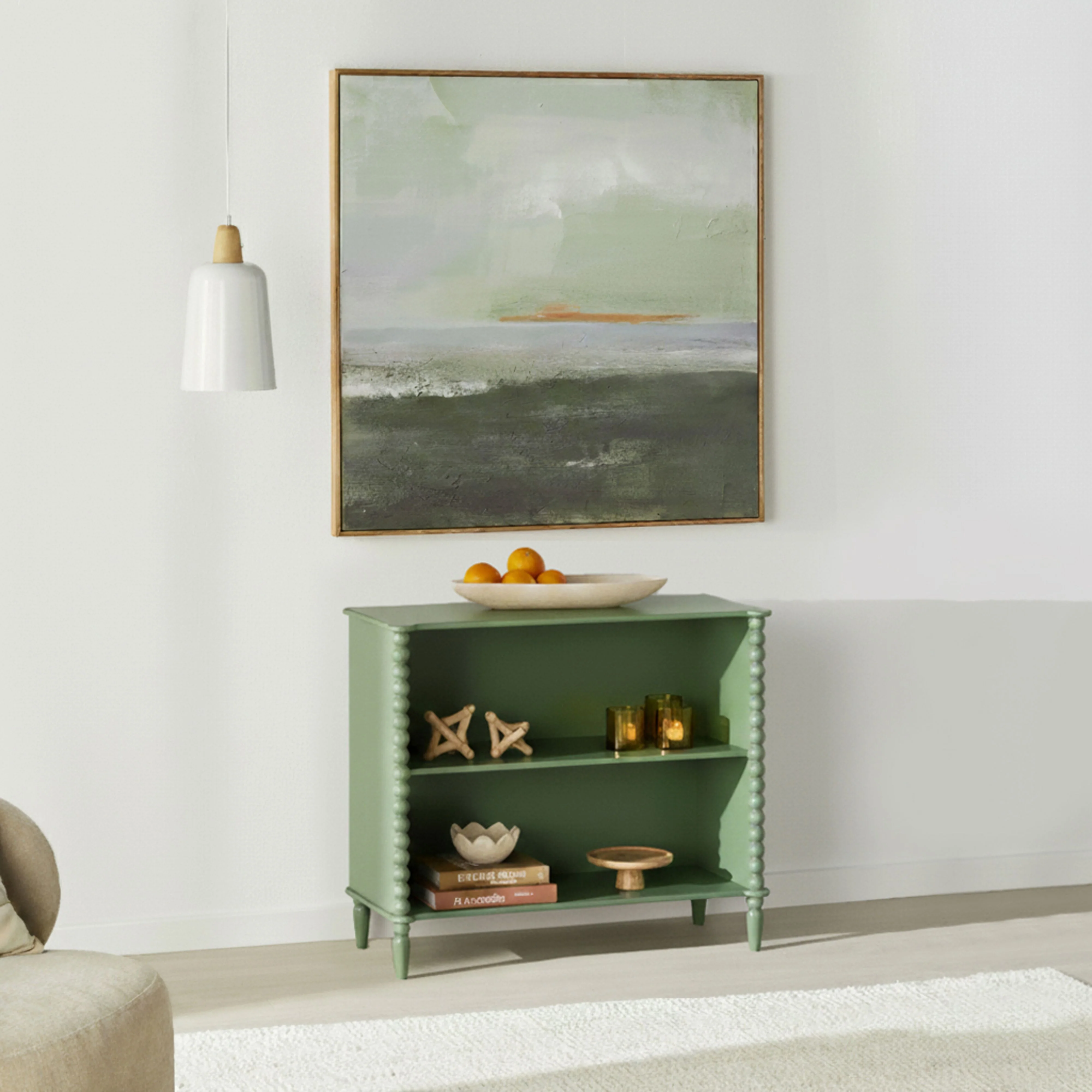 Maisie Small Bookcase Green 90x80 cm - Image 5