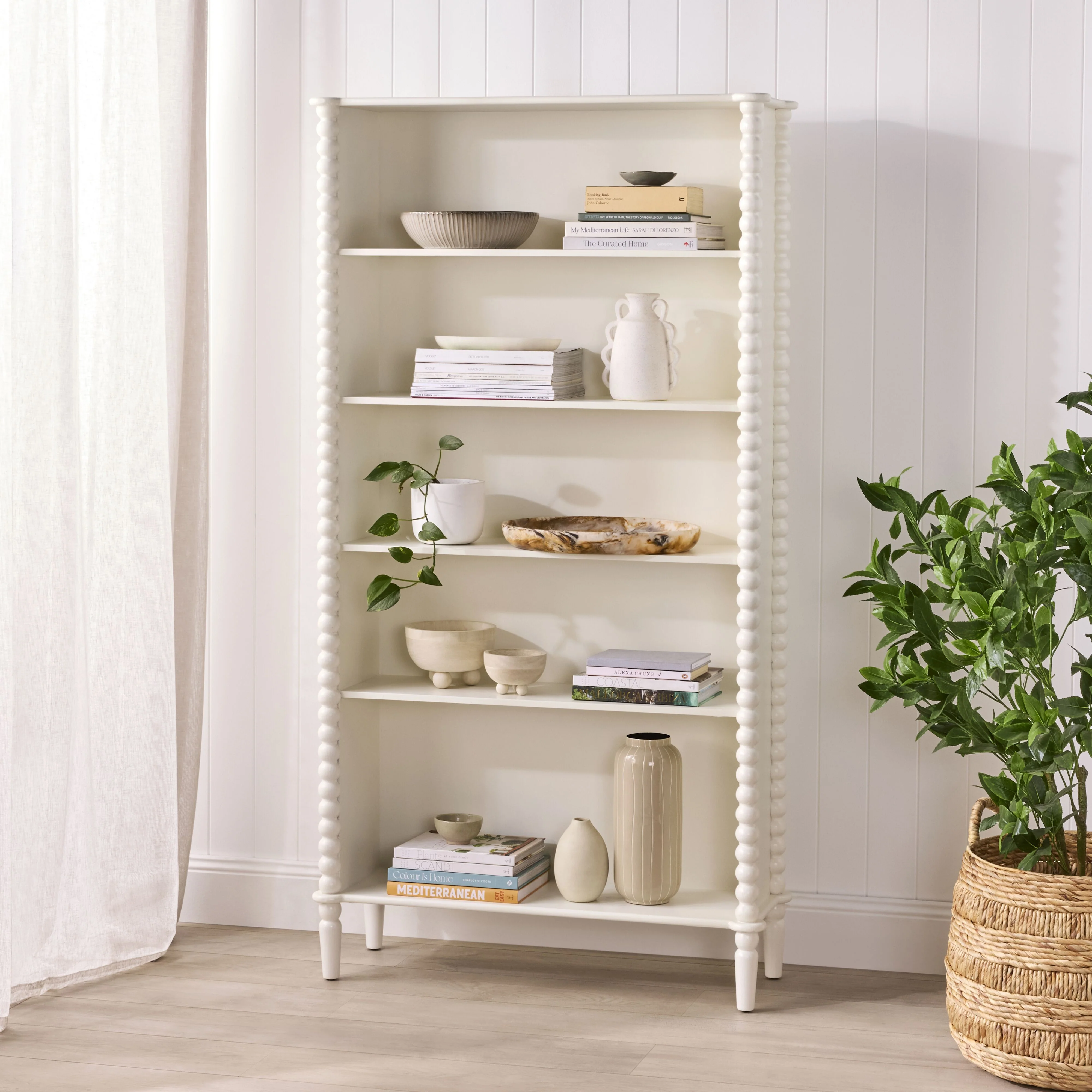 Maisie Tall Bookcase White 90x170cm - Image 9