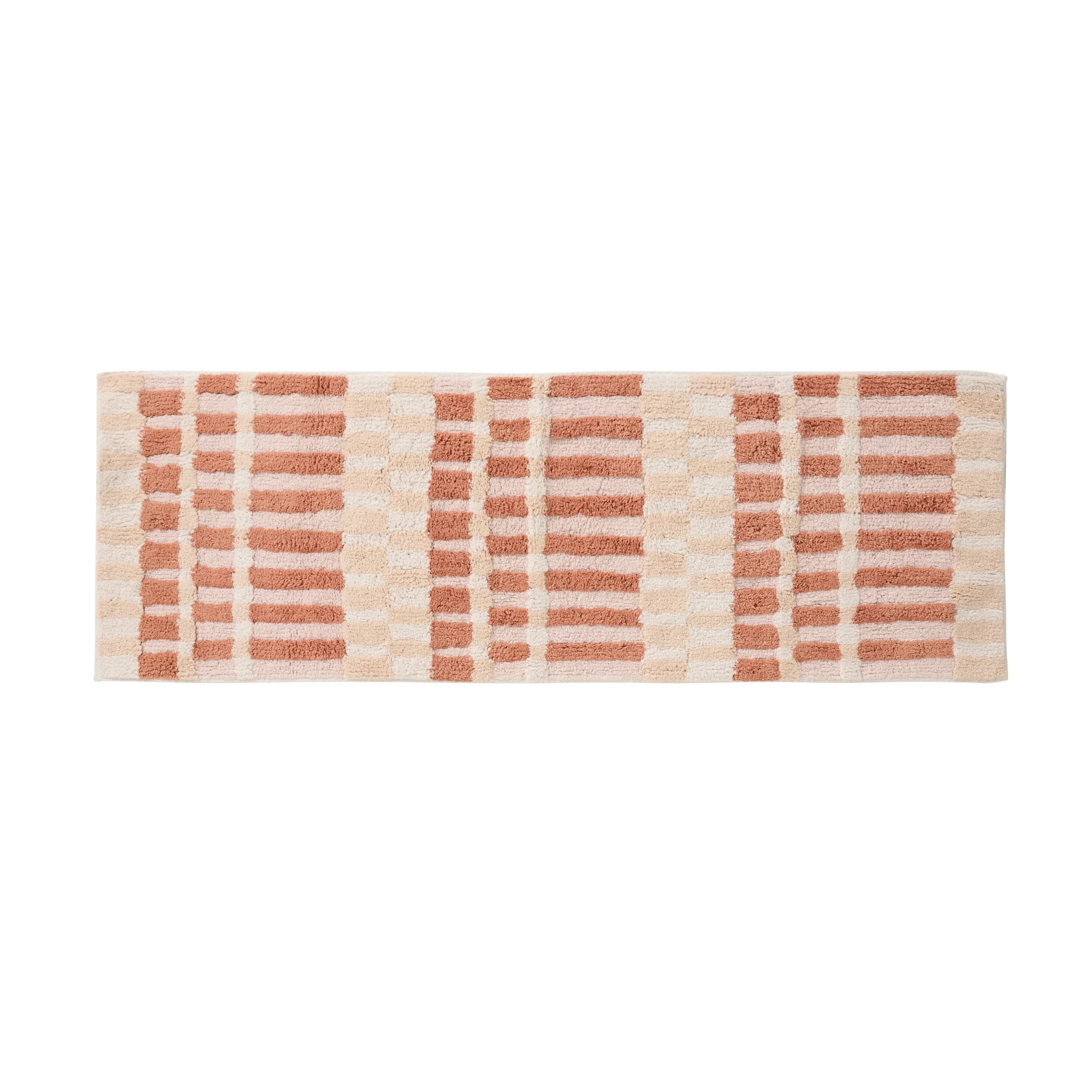 Maison Hi Lo Bath Runner Clay Check