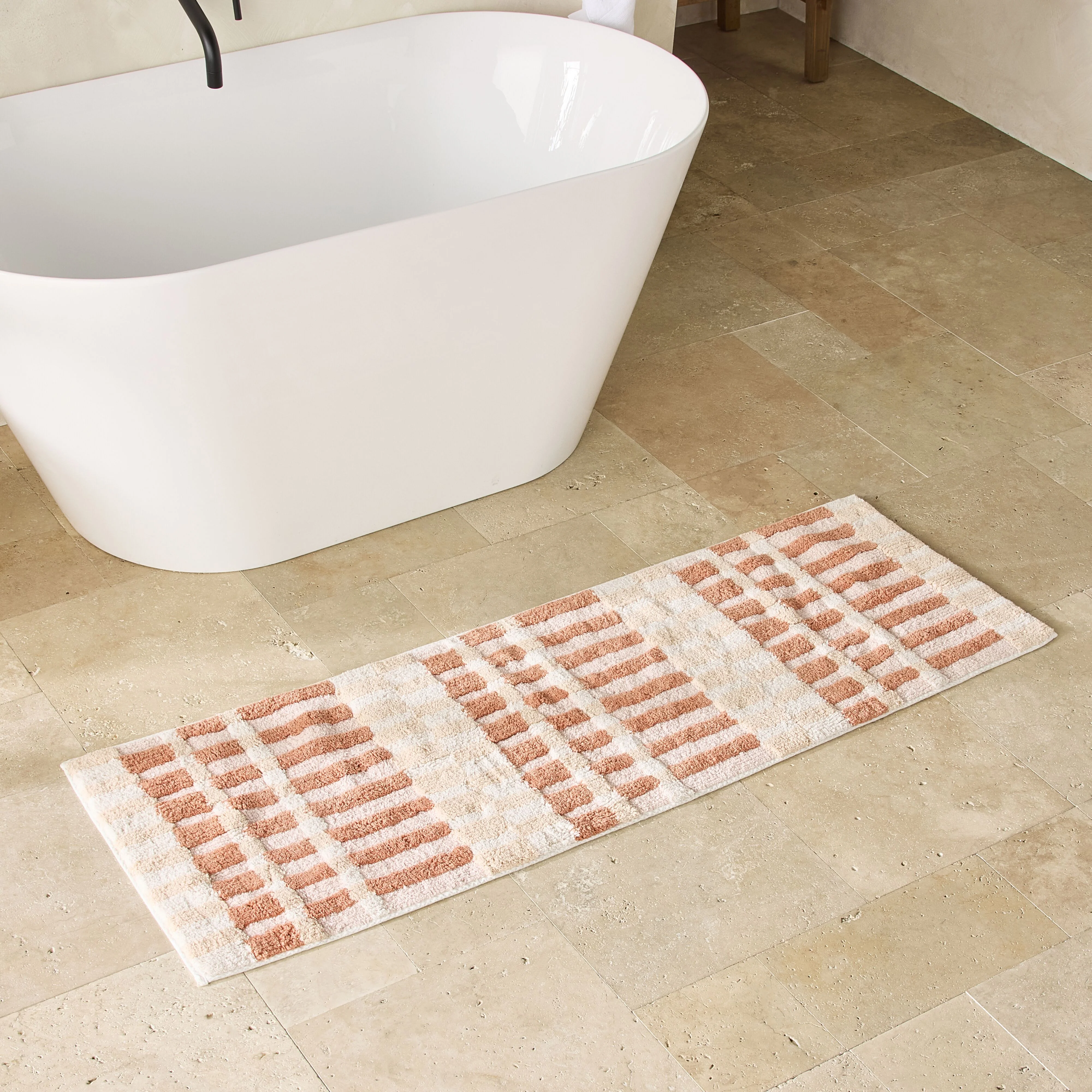 Maison Hi Lo Bath Runner Clay Check - Image 3