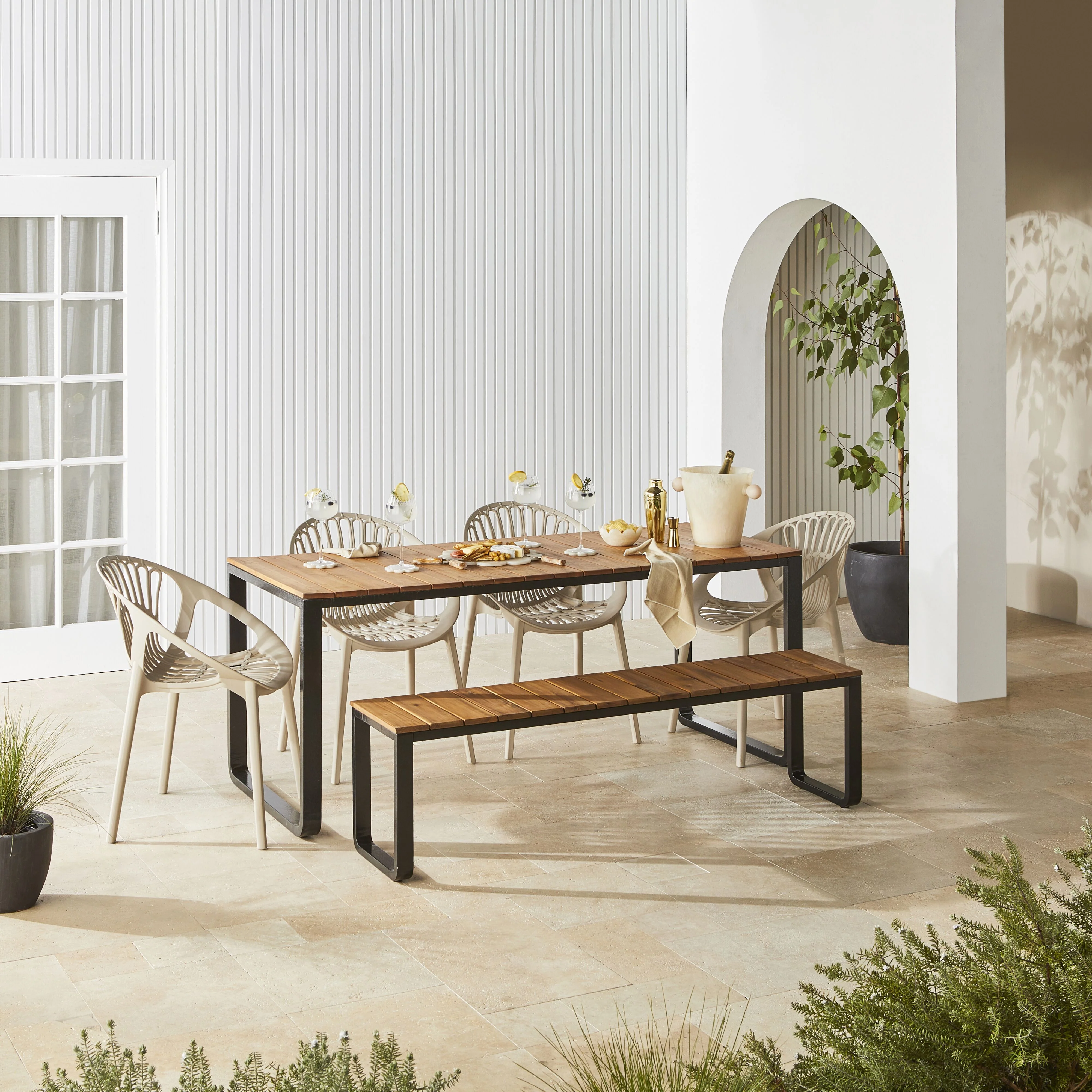 Malia Outdoor Dining Bench 160cm - Image 9