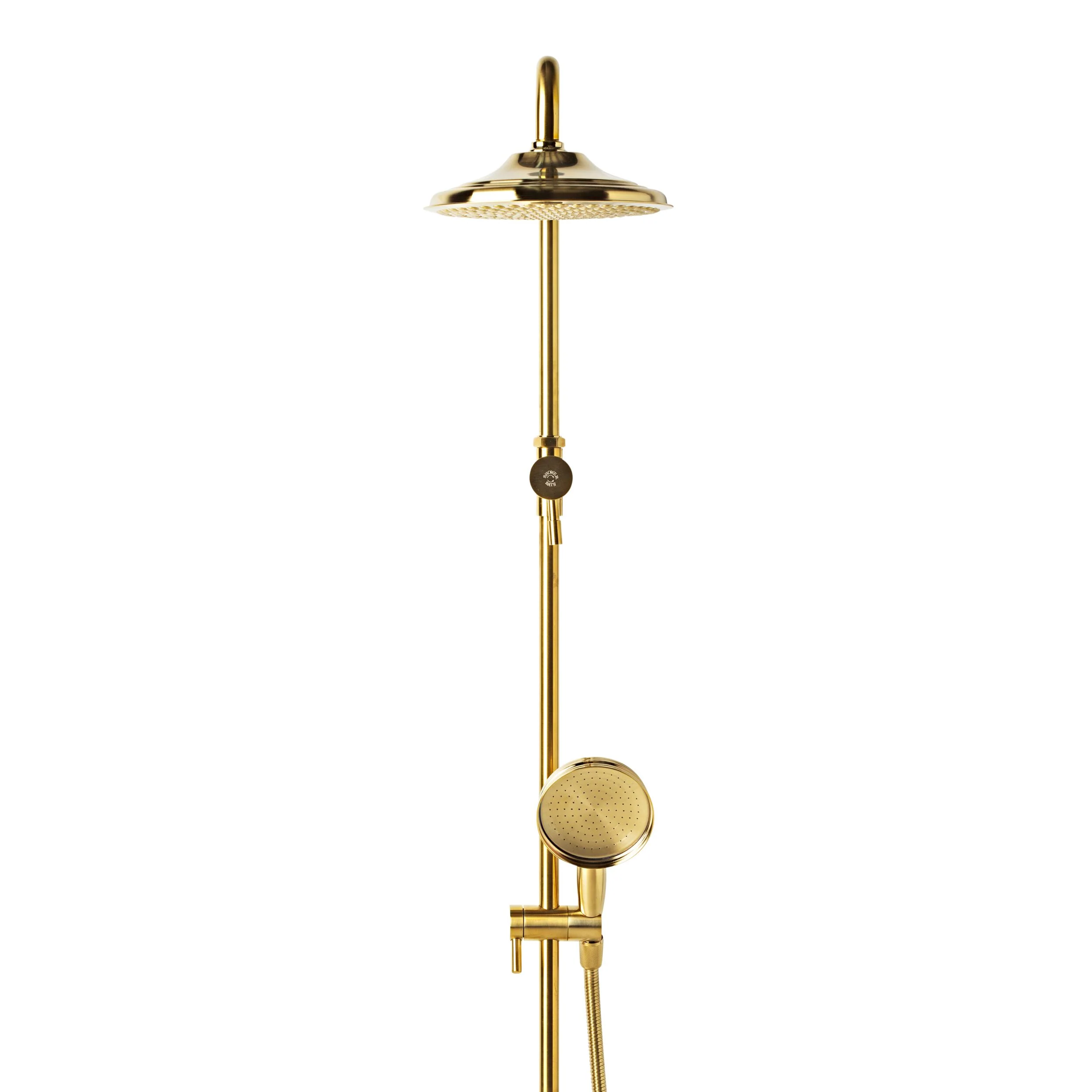 Malvern Shower Rail Brushed Brass - Image 4