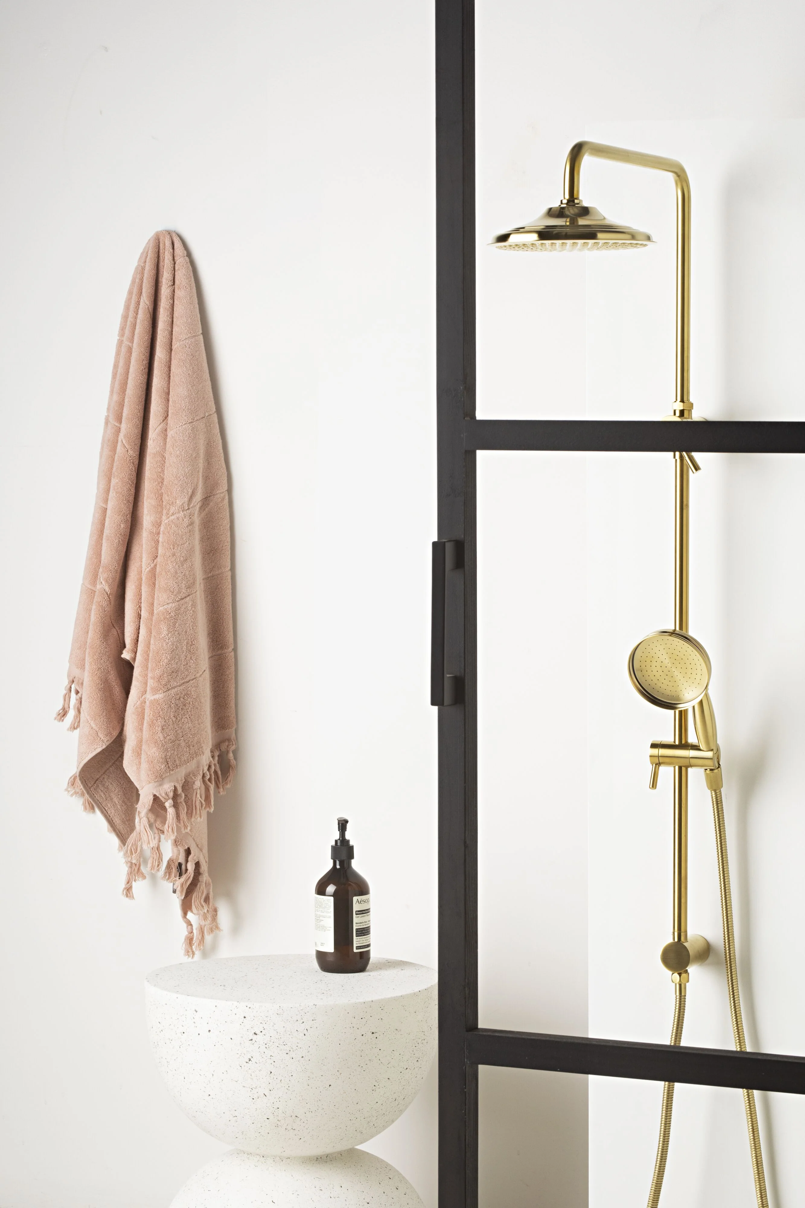 Malvern Shower Rail Brushed Brass - Image 8