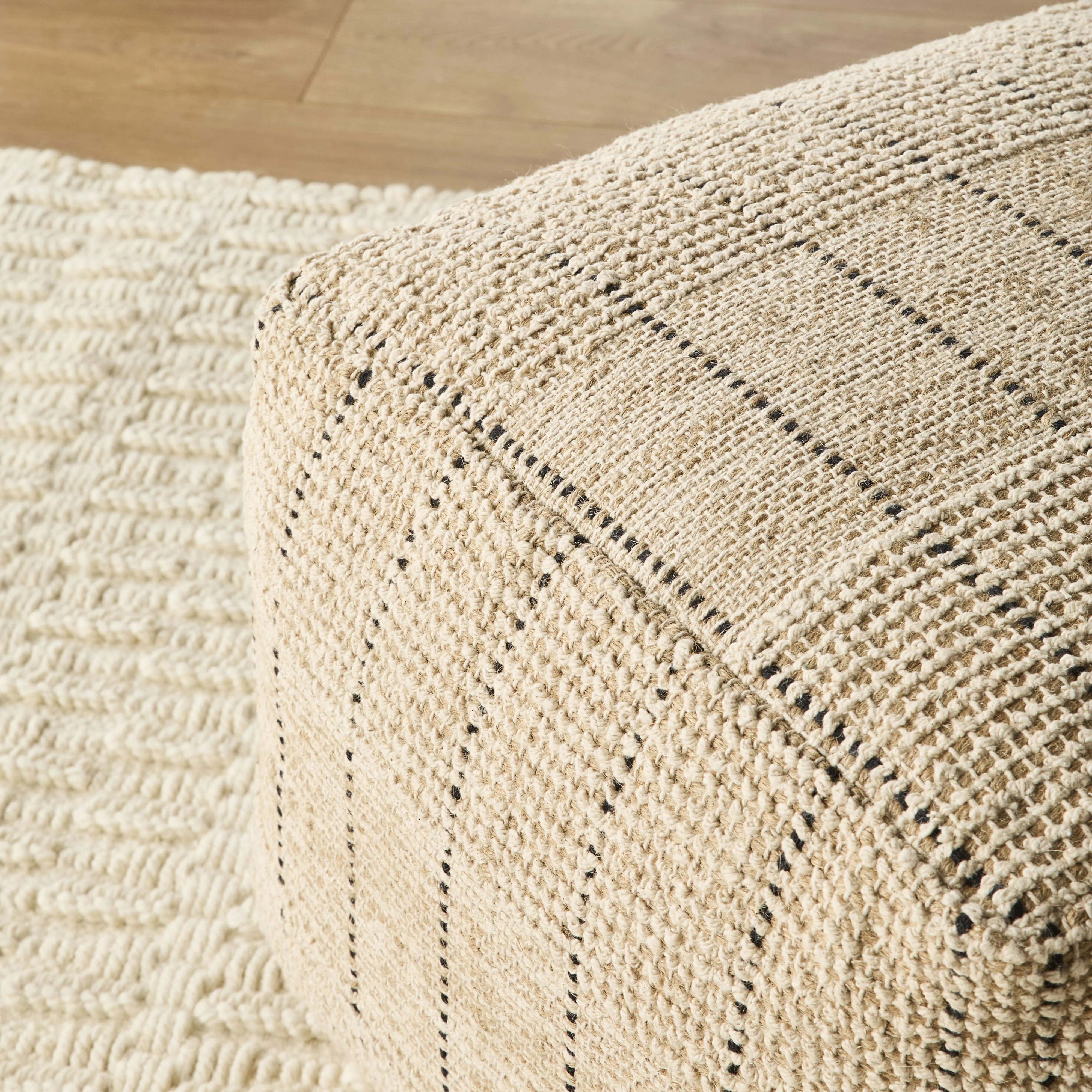 Mandurah Stripe Square Pouf - Image 5
