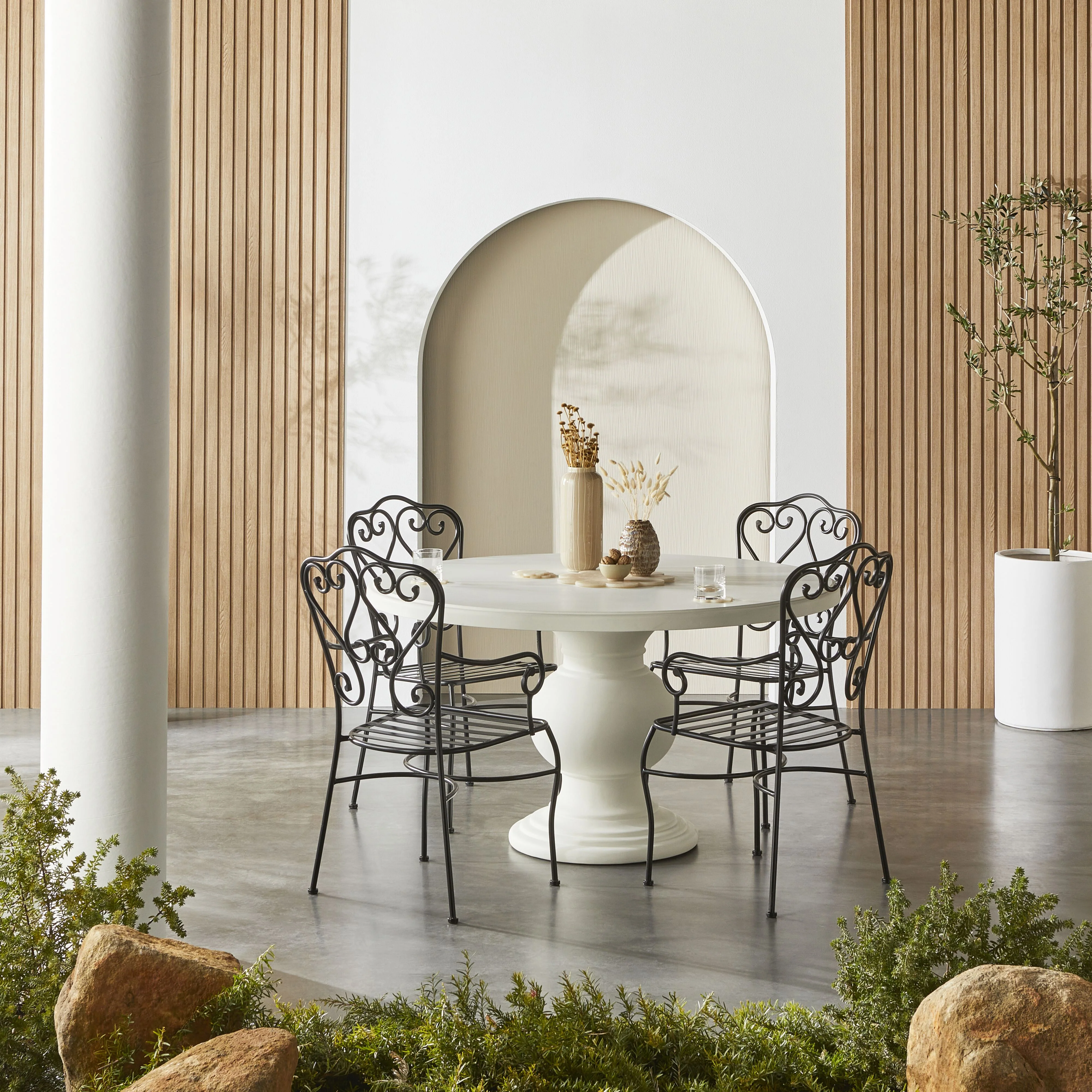 Manette Outdoor Dining Chair Black M2 - Image 8