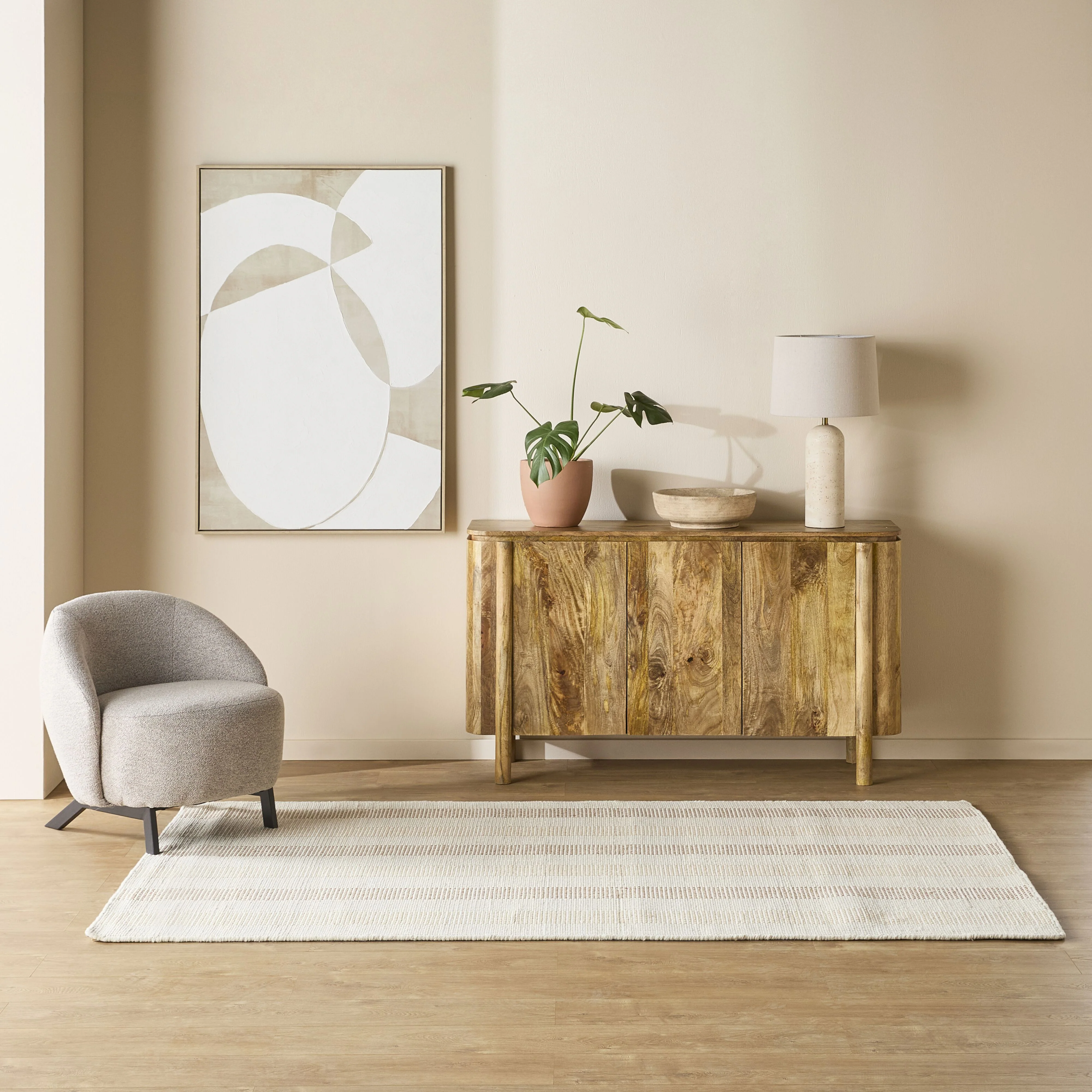 Manning Grid Handloom NZ Wool Rug 150x240cm - Image 4