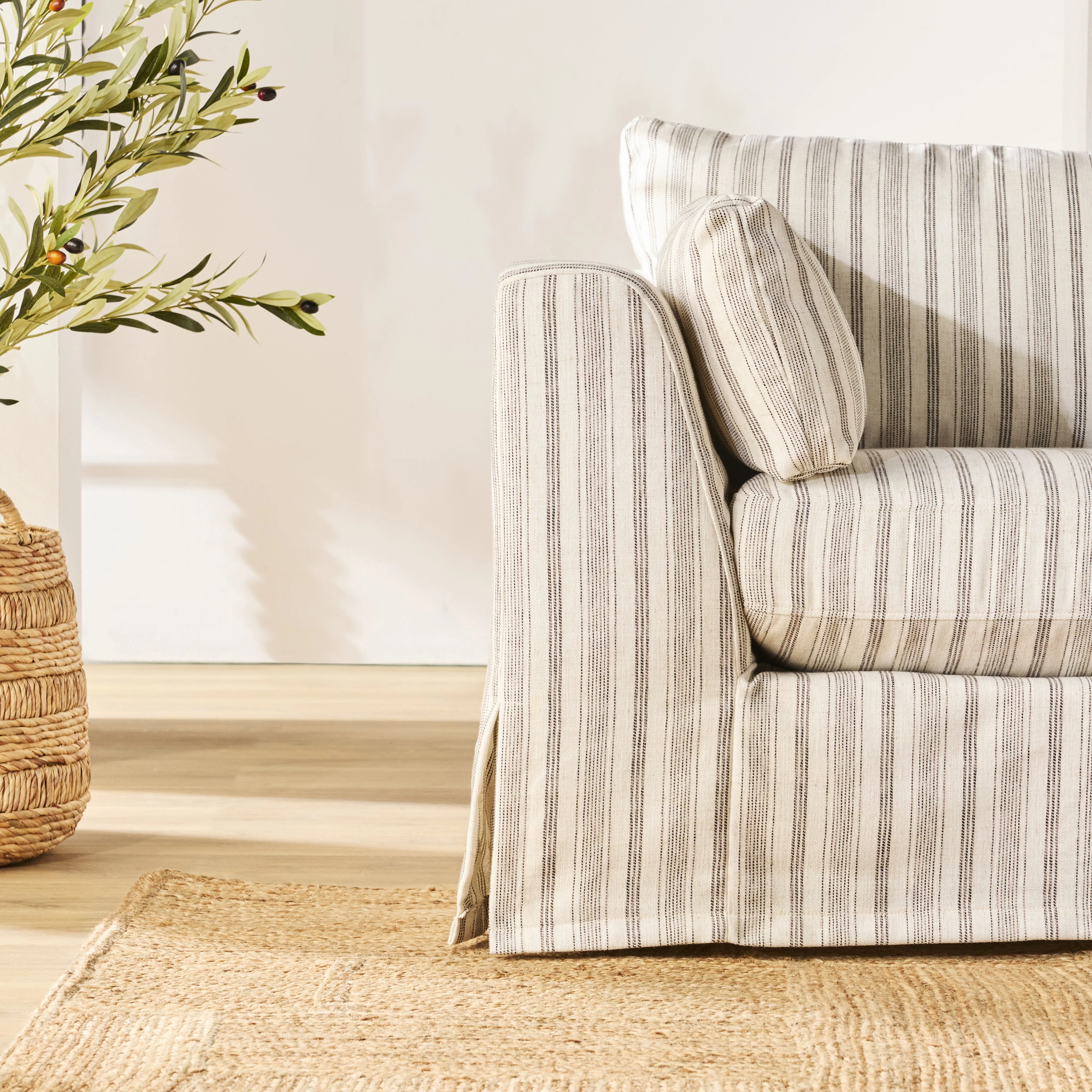 Manon 3 Seater Sofa Linen Stripe - Image 8