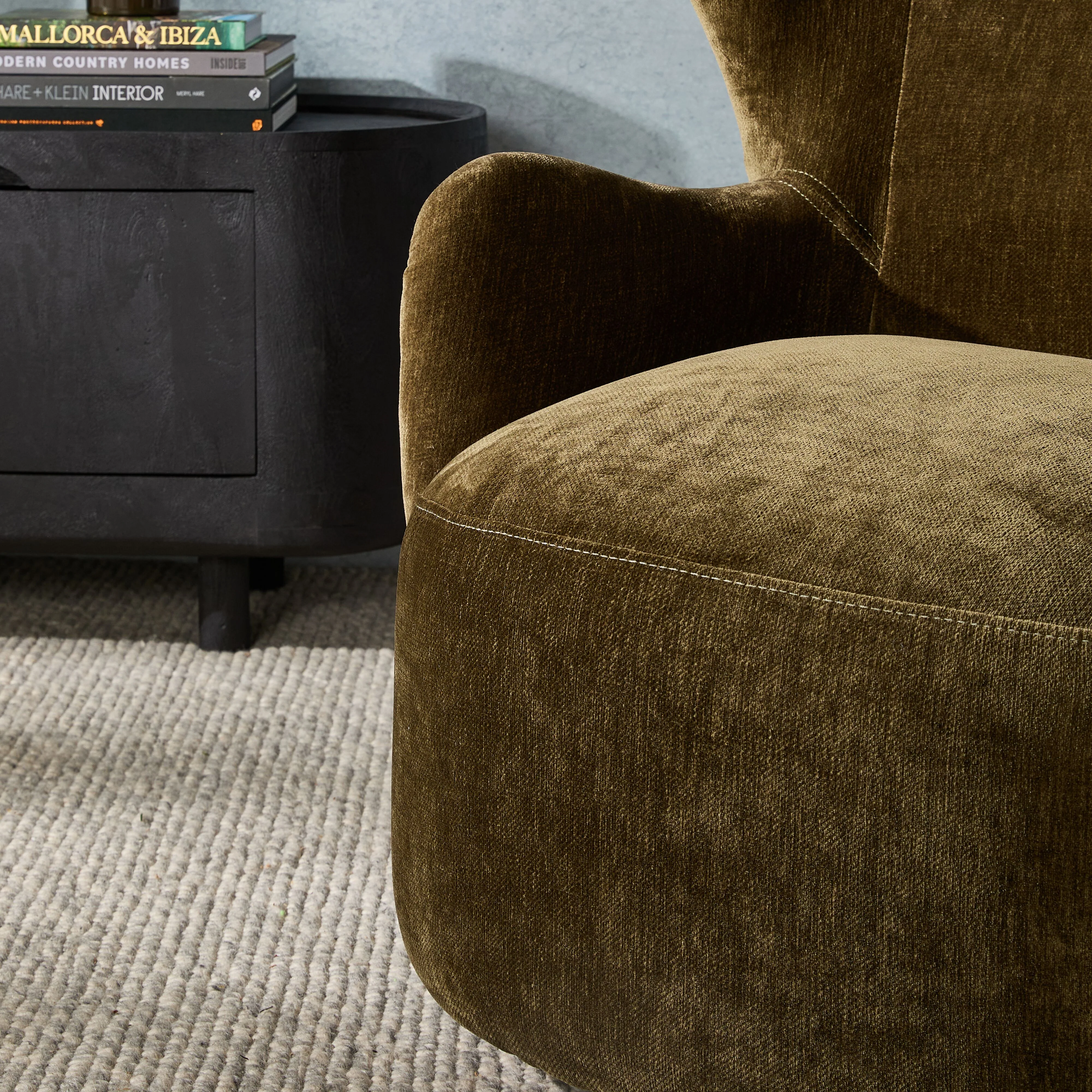 Mara Swivel Armchair Khaki Green - Image 9