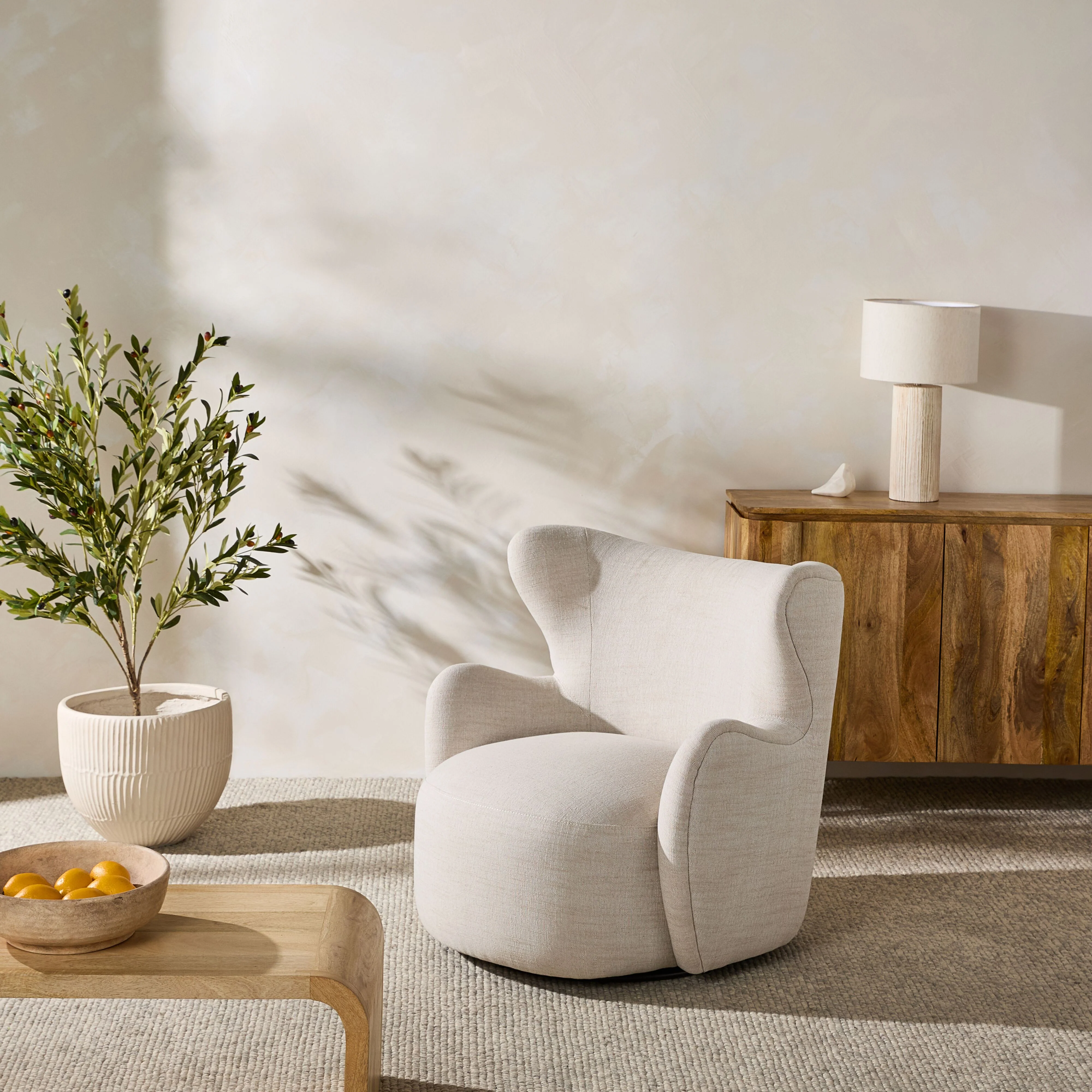 Mara Swivel Chair Natural Weave - Image 7