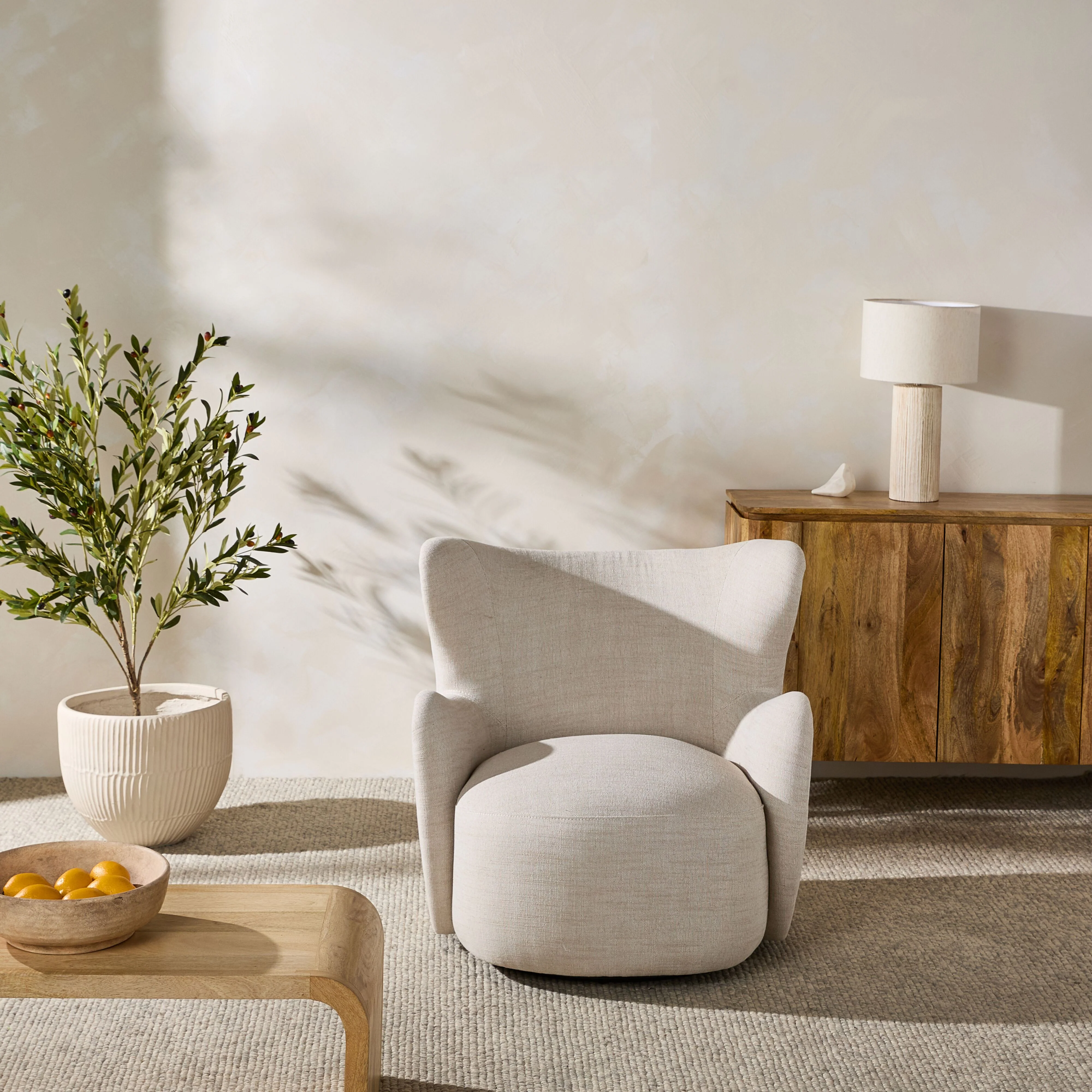 Mara Swivel Chair Natural Weave - Image 8