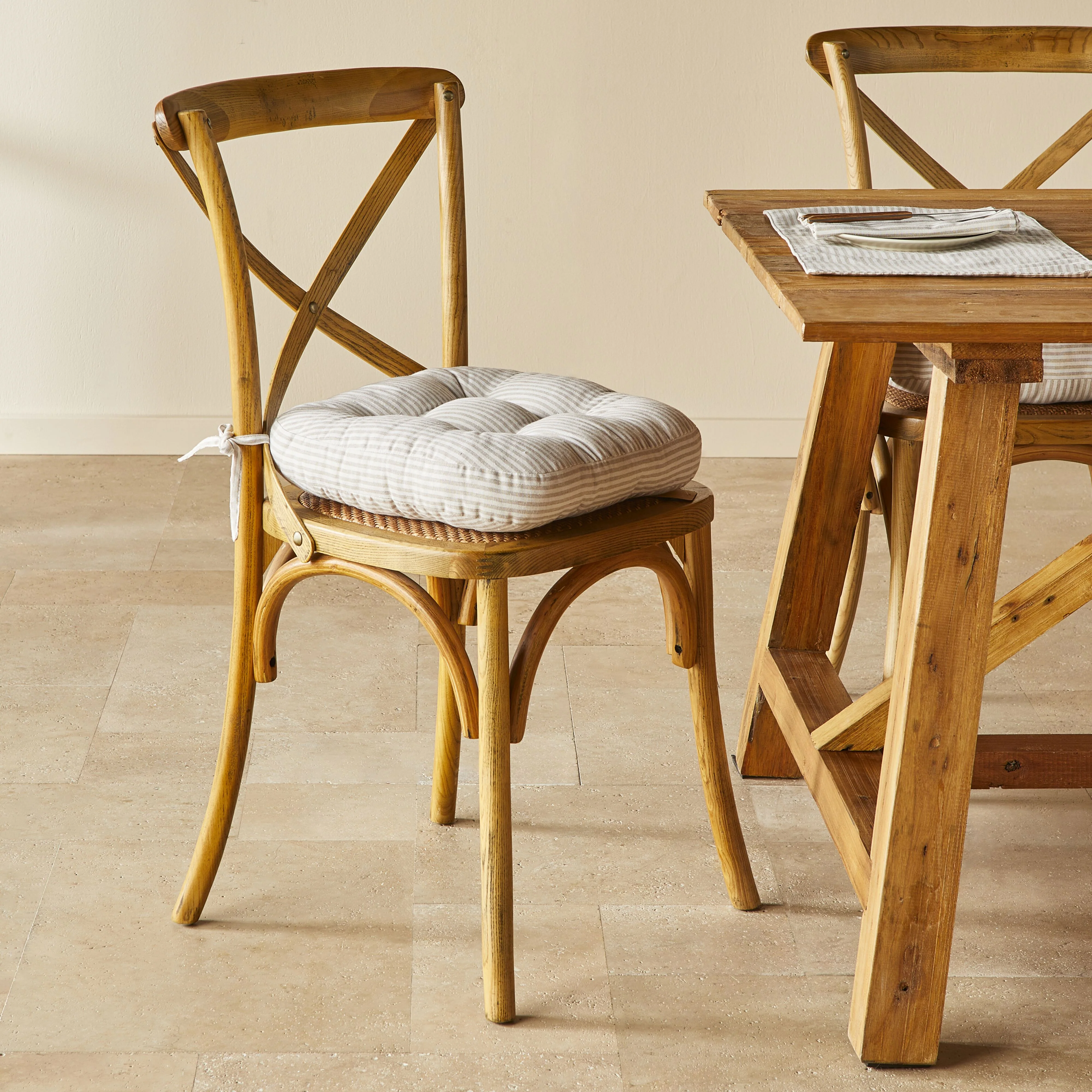 Marais Almond Stripe Seat Cushion 41x44x5cm - Image 4