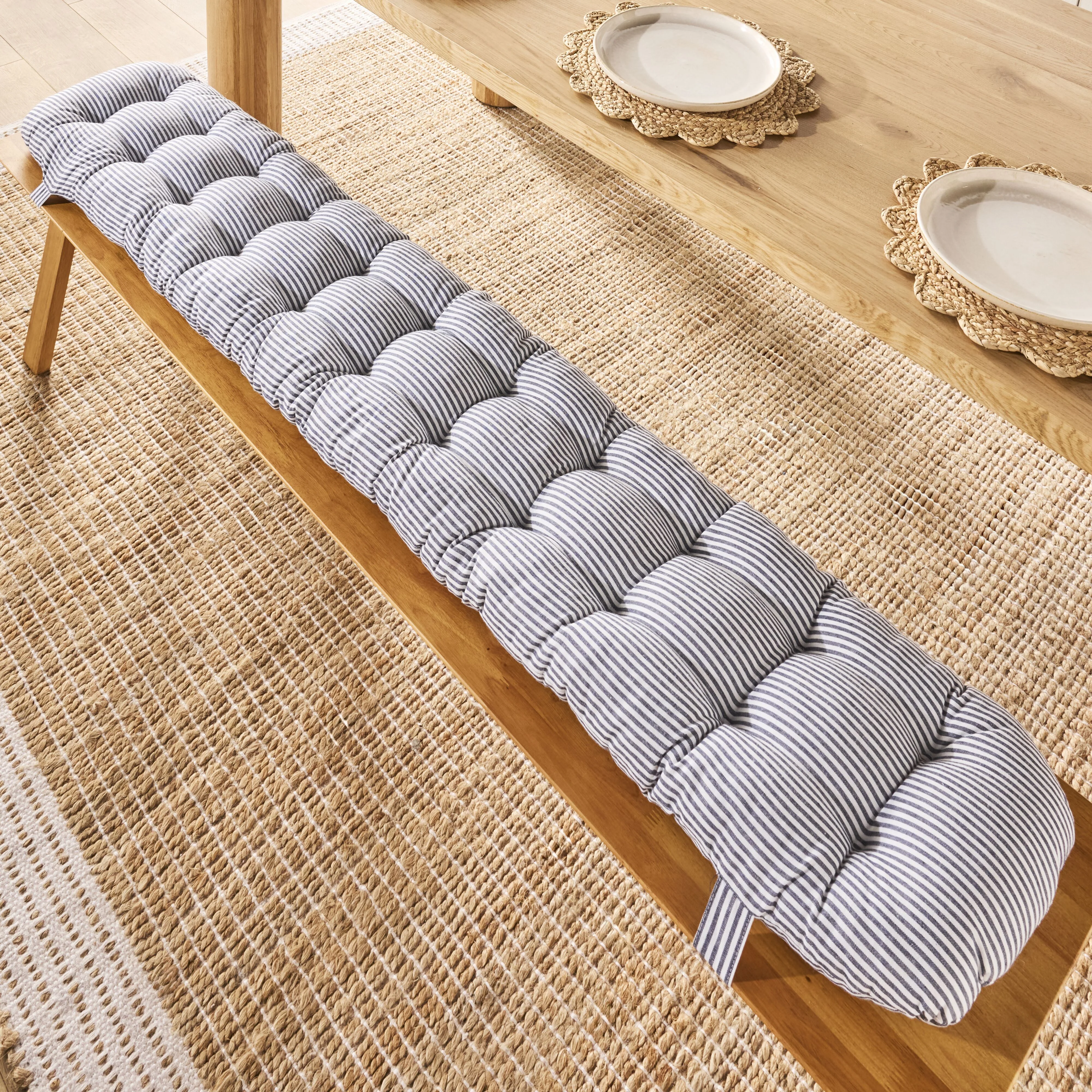 Marais Bench Seat Cushion 180cm Navy Stripe - Image 4
