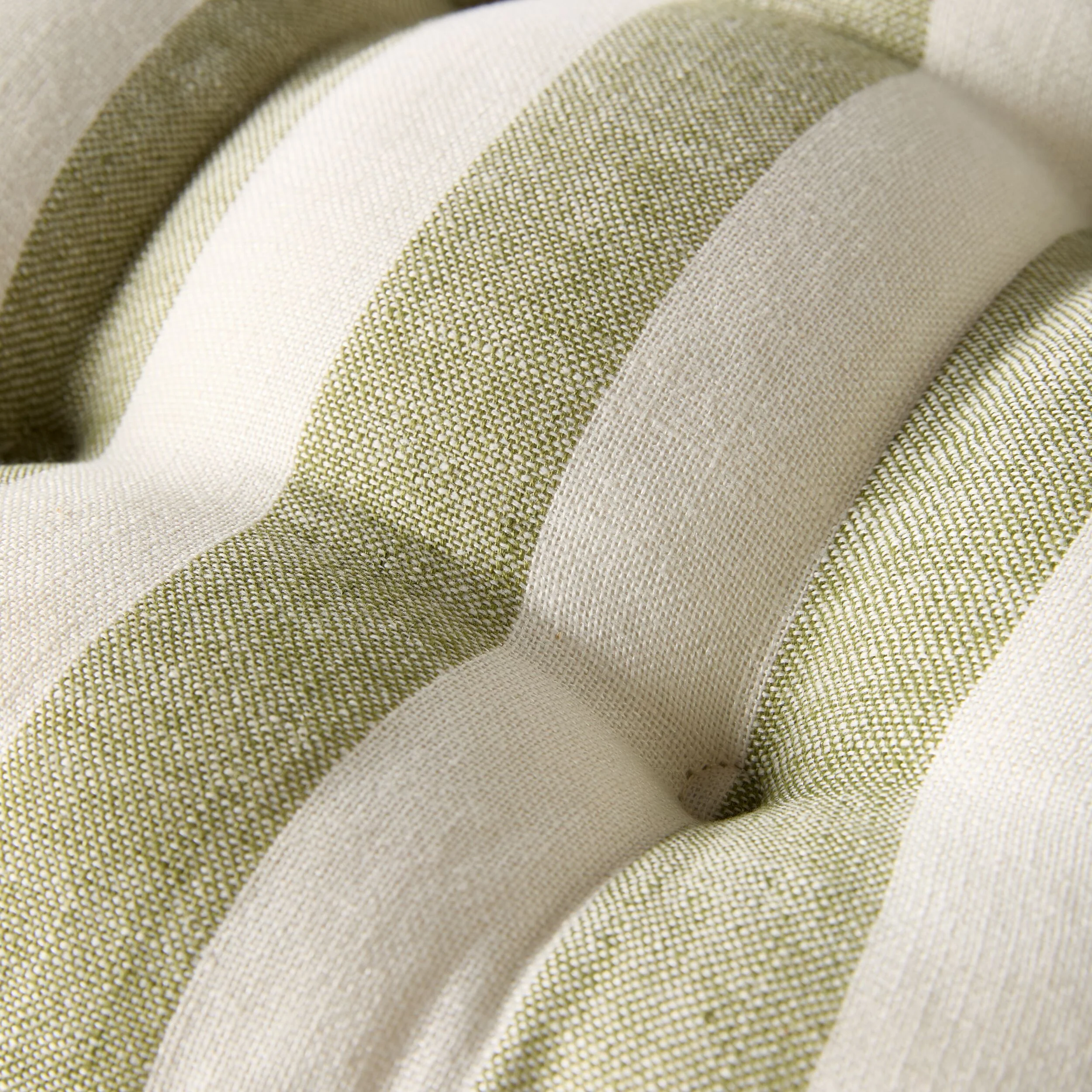 Marais Block Stripe Ruffle Seat Cushion Olive - Image 2