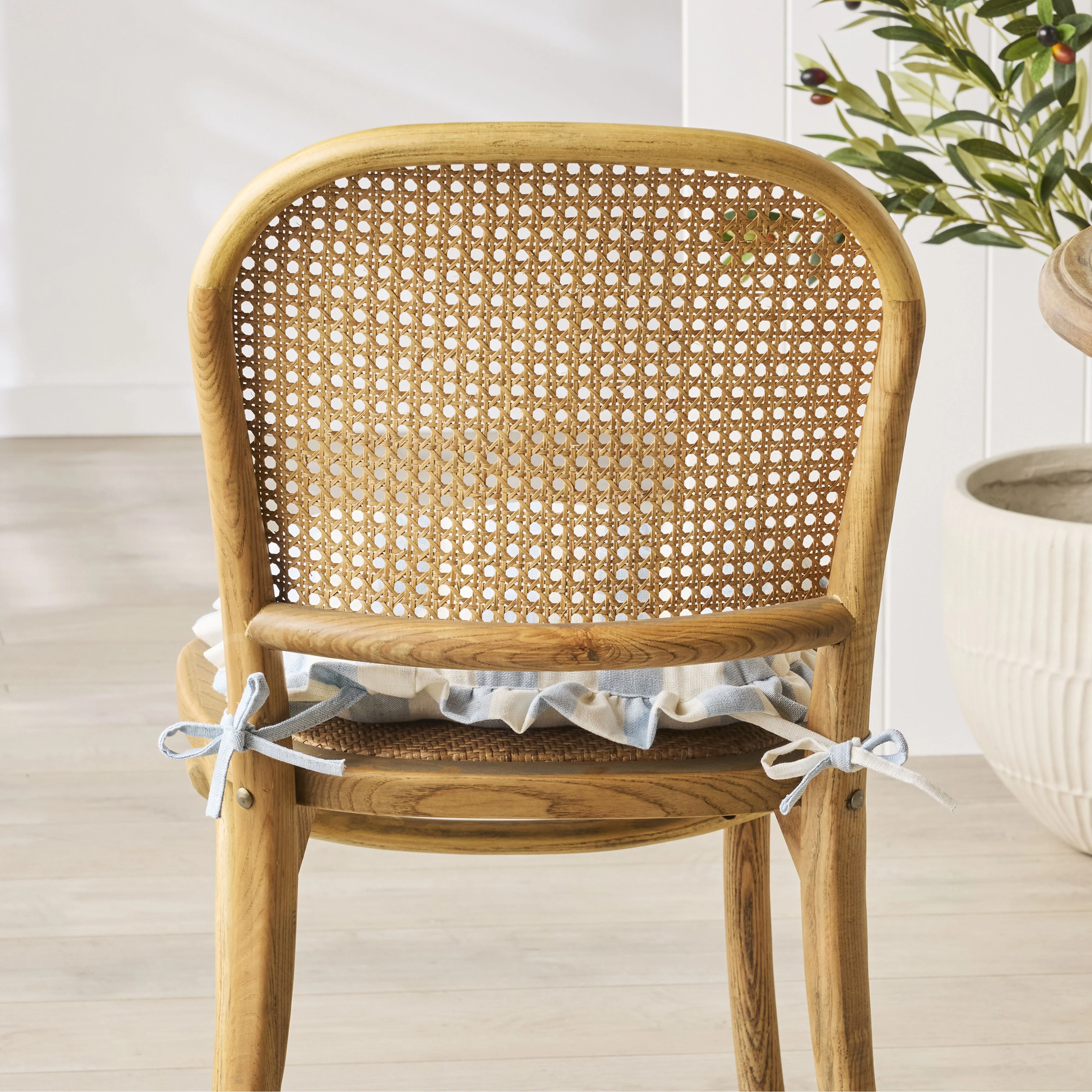 Marais Block Stripe Ruffle Seat Cushion Sky Blue - Image 5