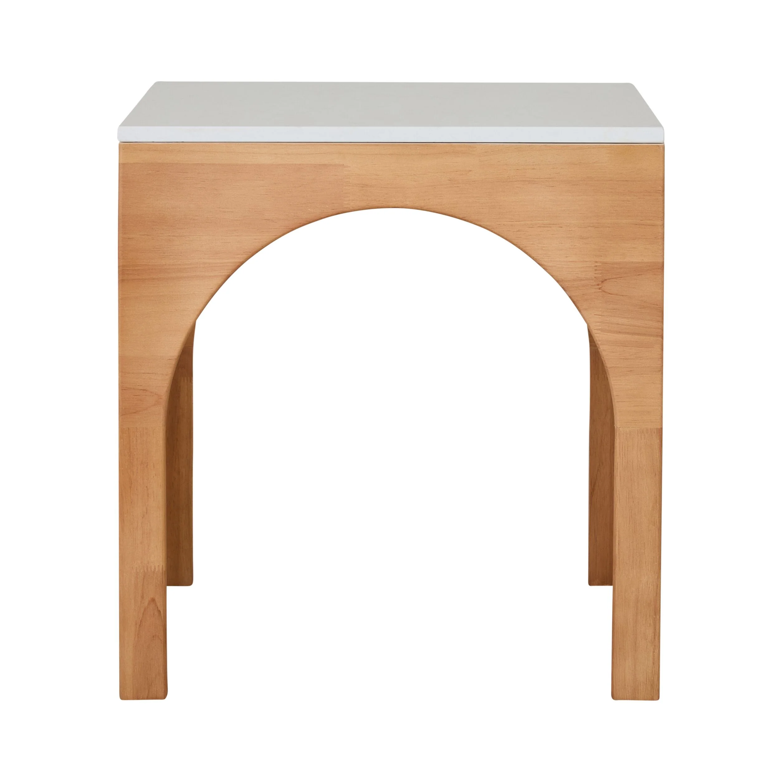 Marble Arched Wooden Side Table 45cm