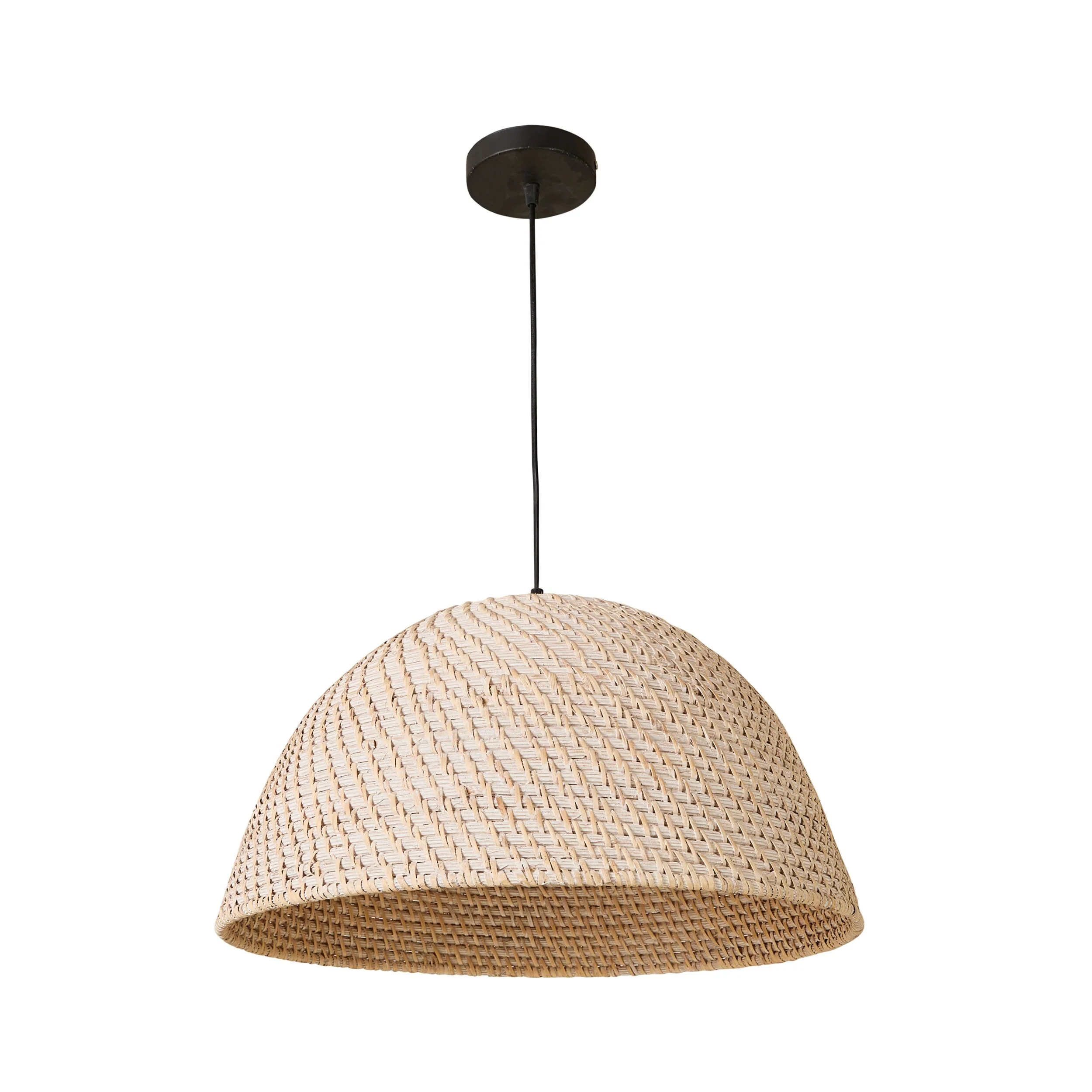 Marina Rattan Pendant White Wash 50x50x28cm - Image 2