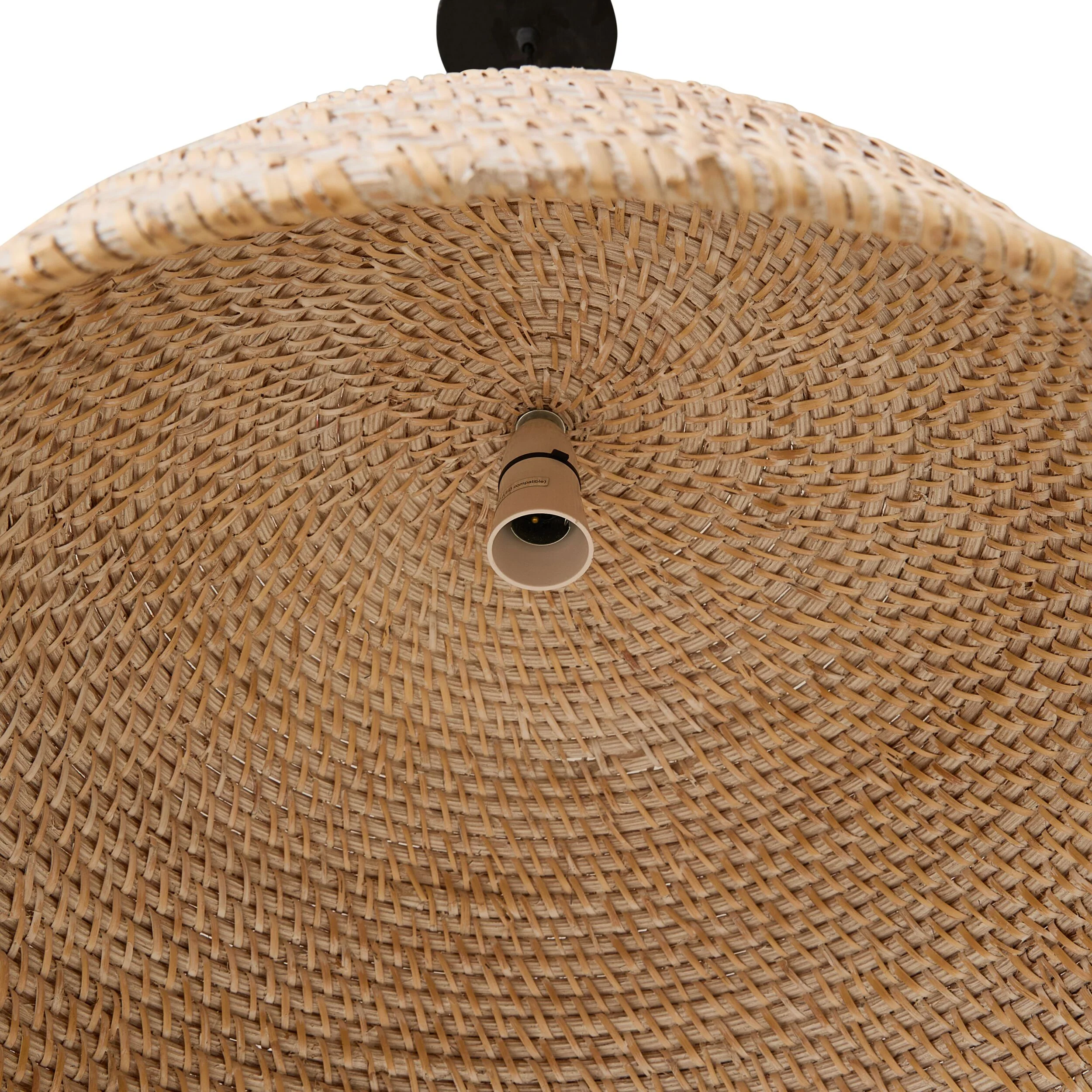 Marina Rattan Pendant White Wash 50x50x28cm - Image 3