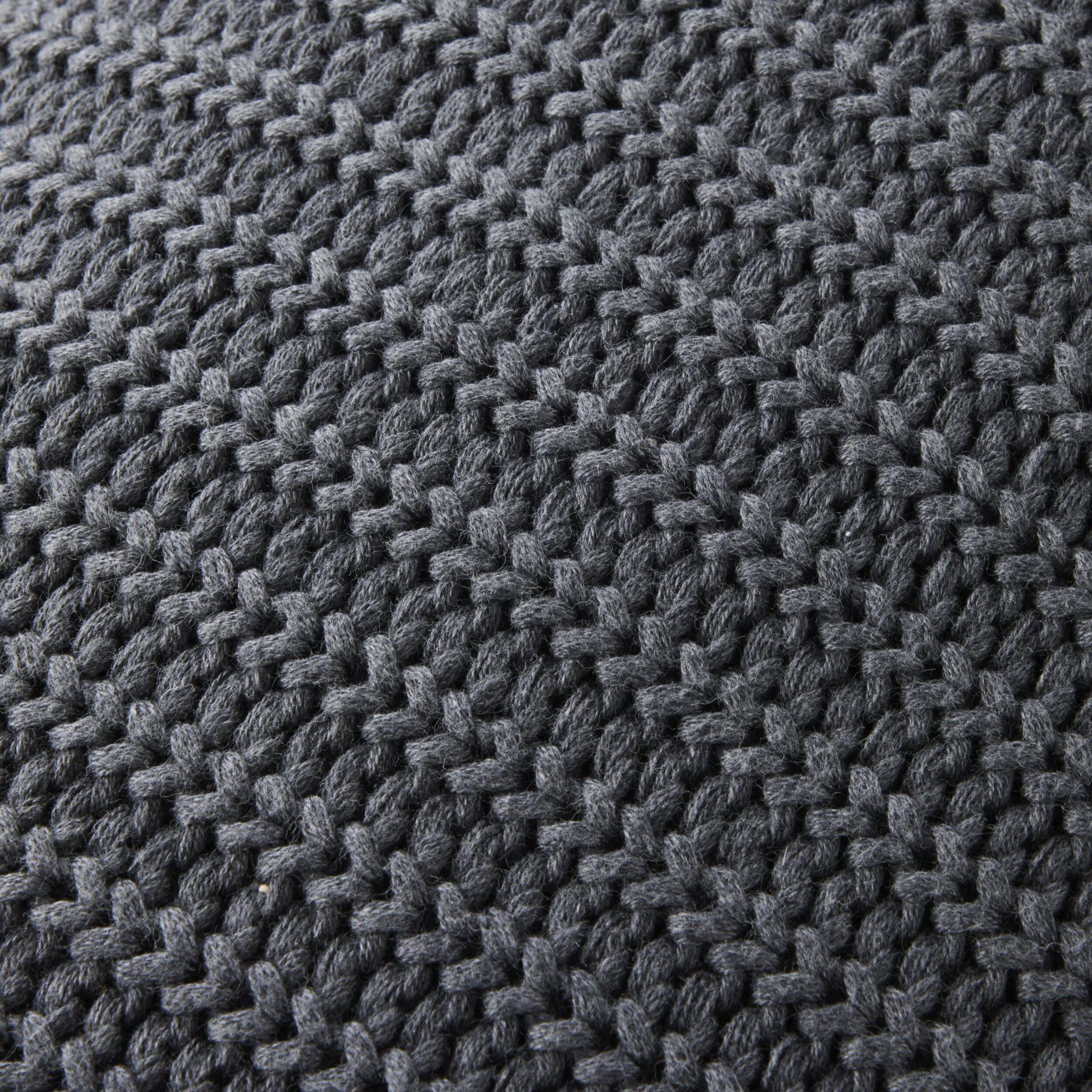 Marley Rib Knitted Cushion Charcoal 55X35cm - Image 2
