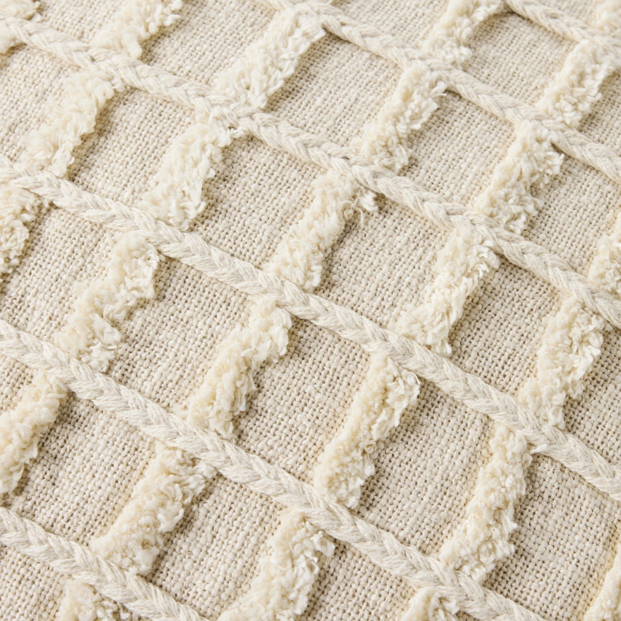 Marley Tufted Cushion Ecru 50x50cm - Image 3