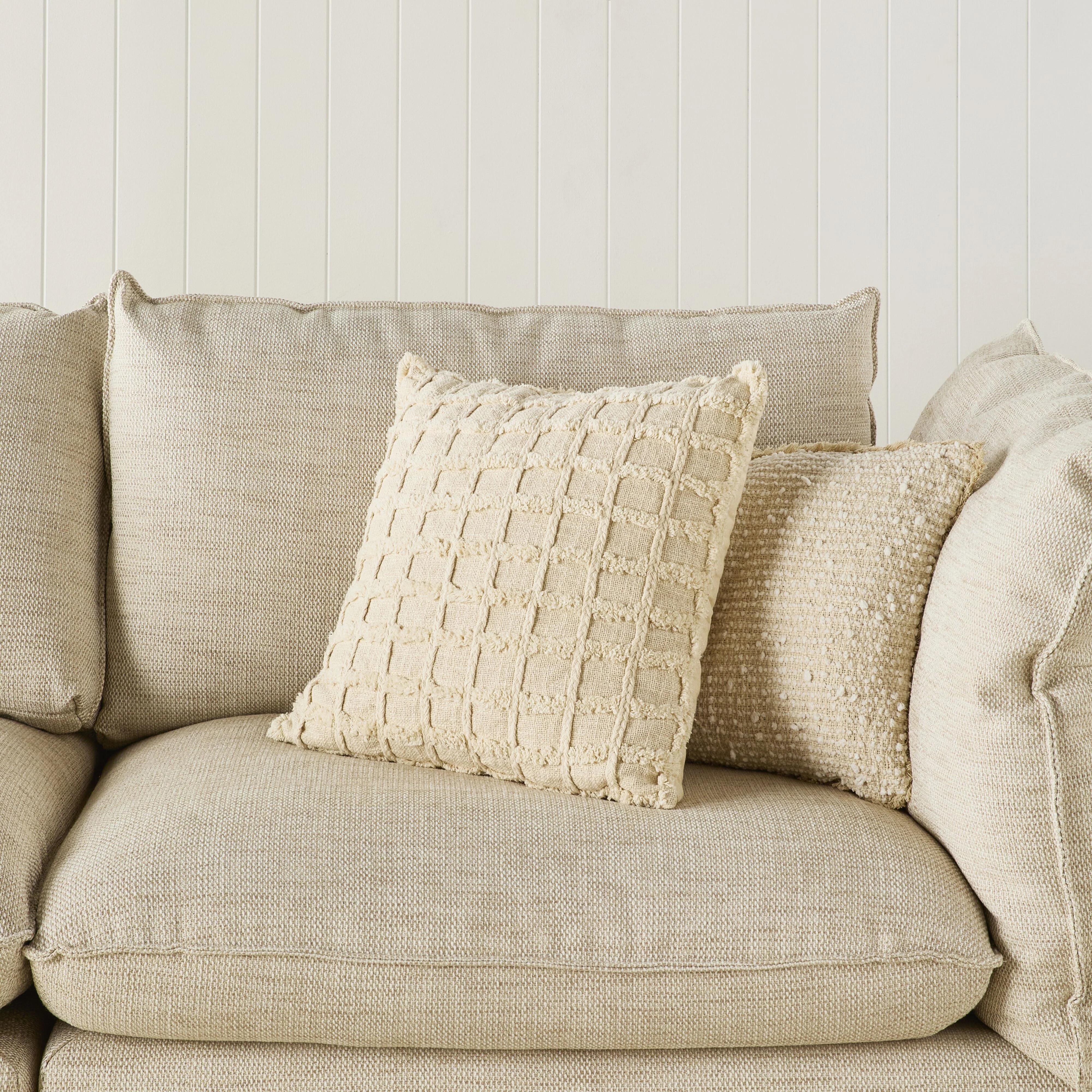 Marley Tufted Cushion Ecru 50x50cm - Image 4