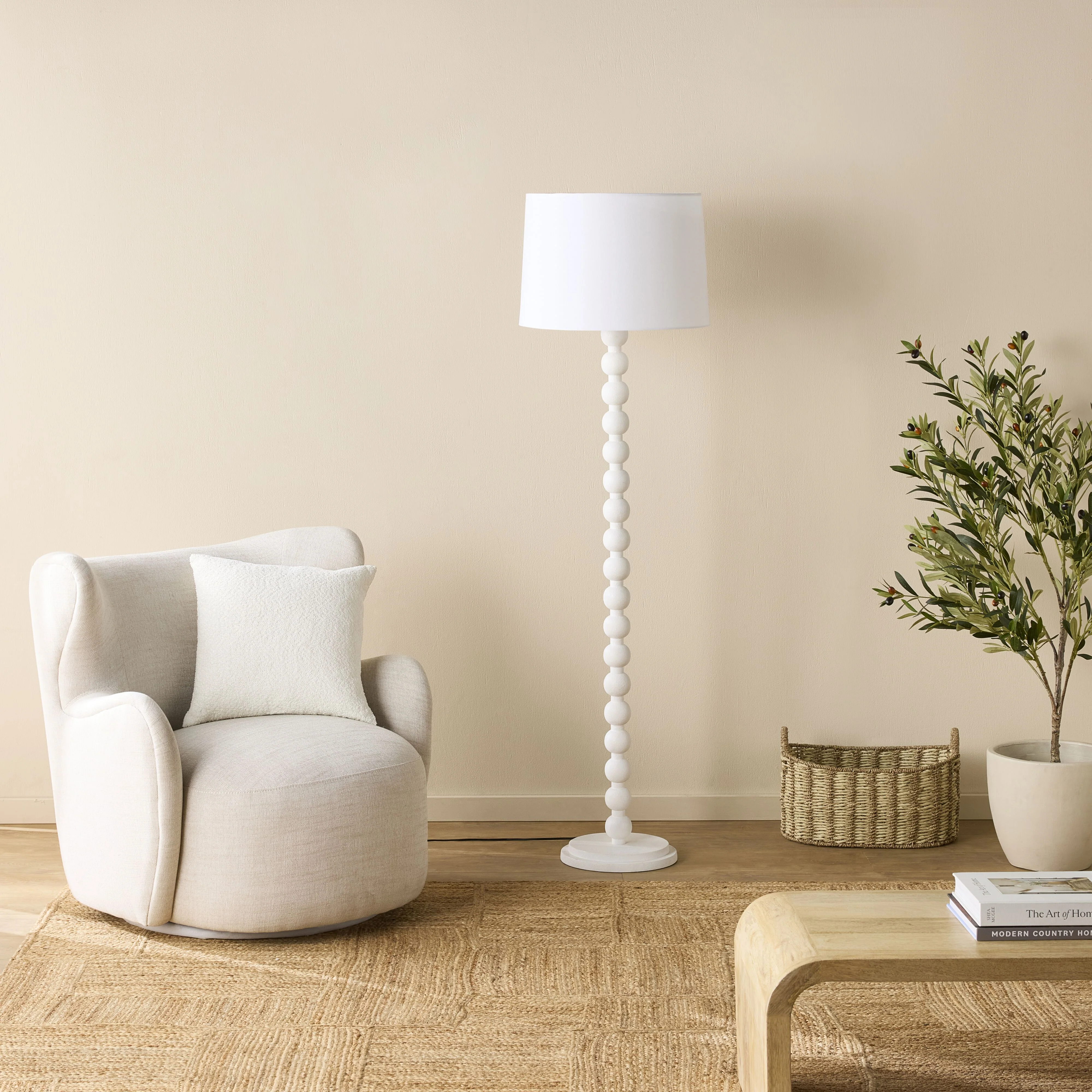 Melissa Wooden Floor Lamp White 162cm - Image 5