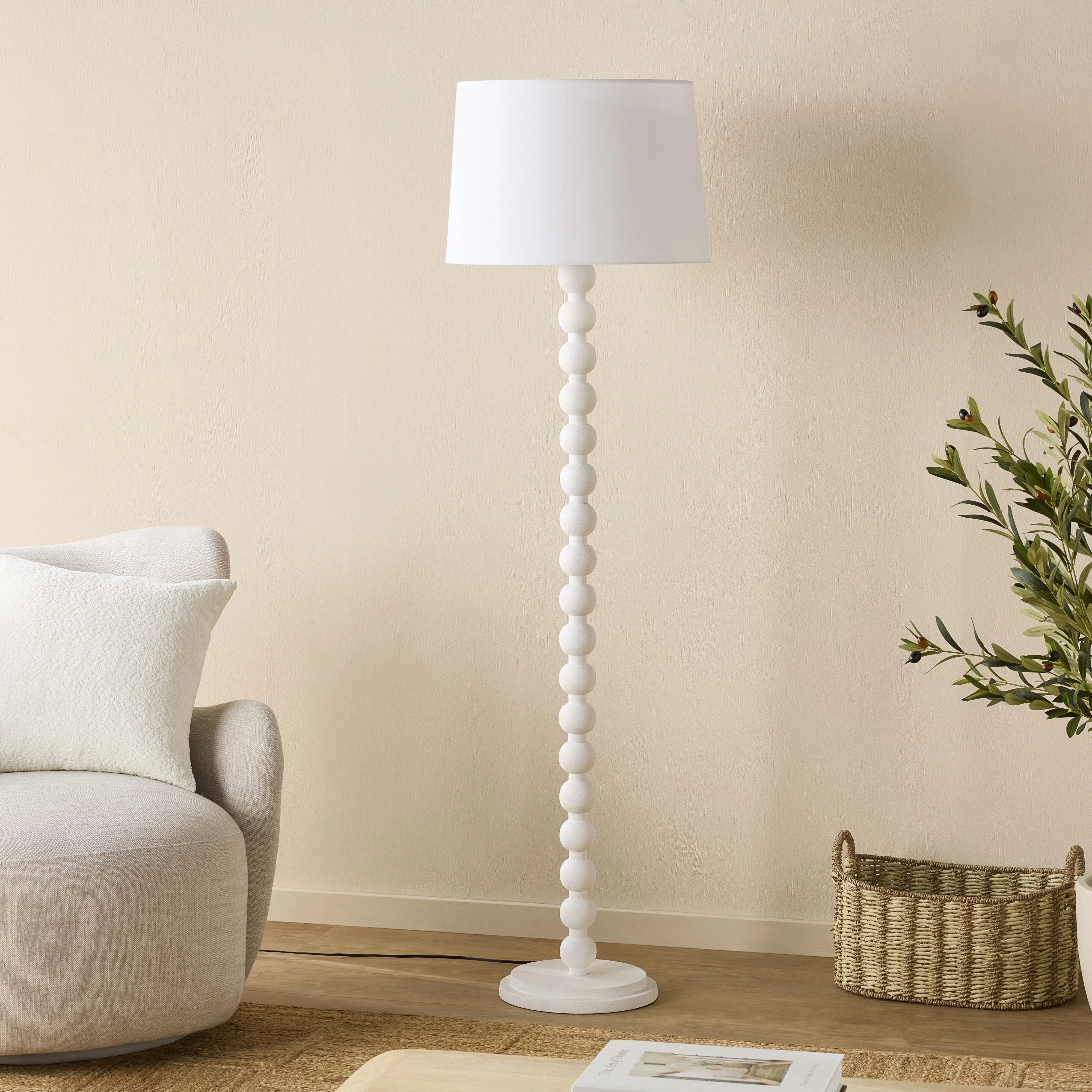 Melissa Wooden Floor Lamp White 162cm - Image 6