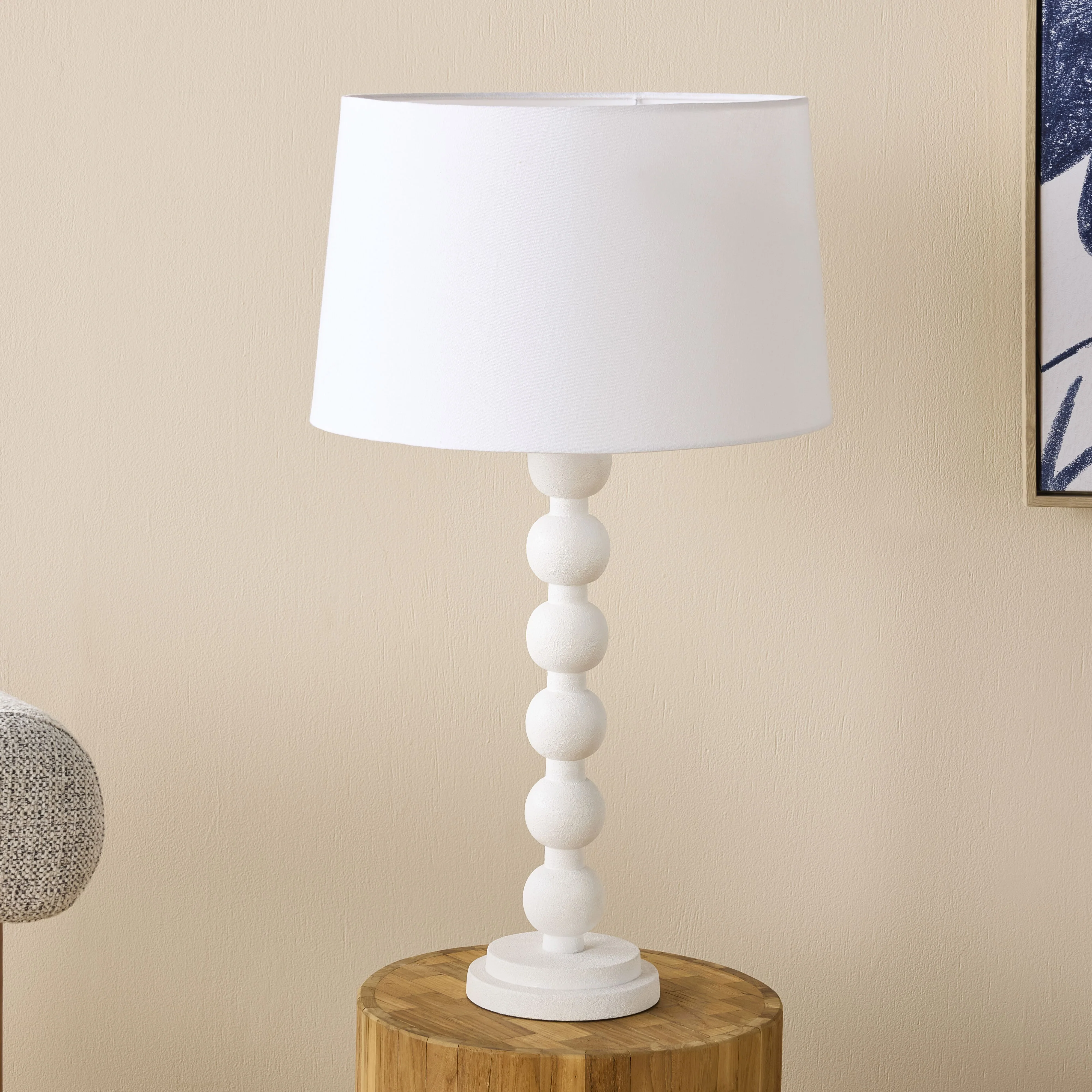 Melissa Wooden Table Lamp White 72cm - Image 4