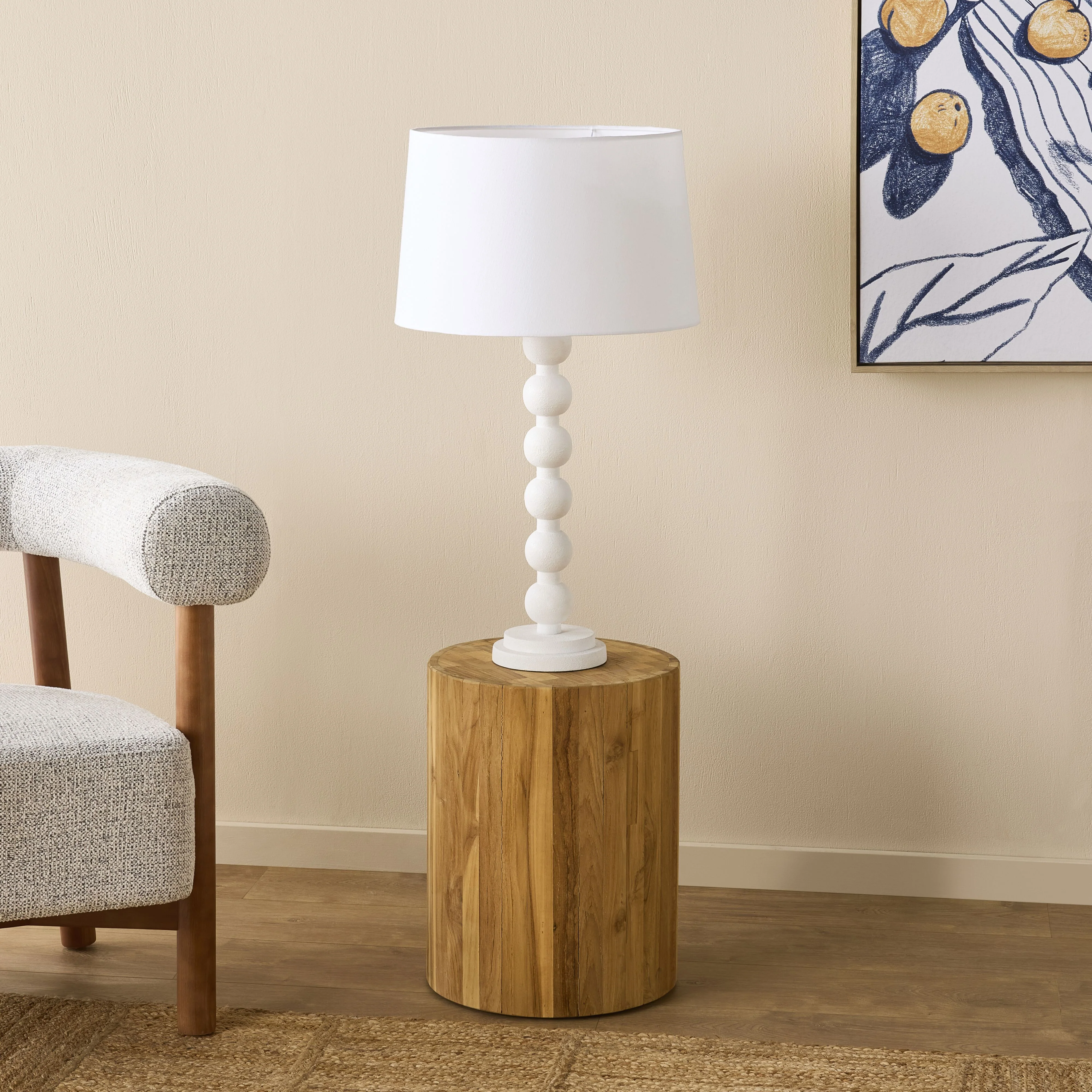 Melissa Wooden Table Lamp White 72cm - Image 5