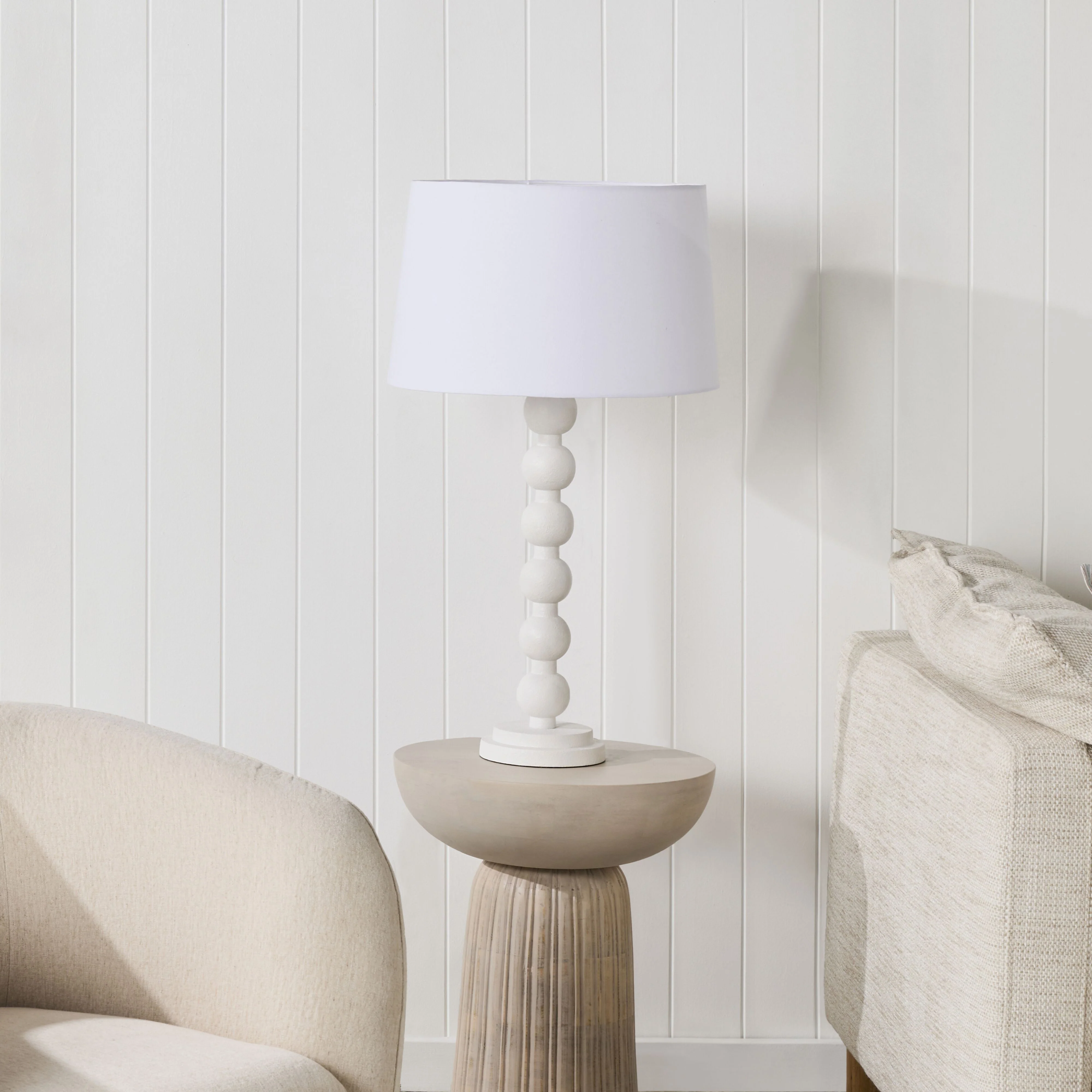 Melissa Wooden Table Lamp White 72cm - Image 8