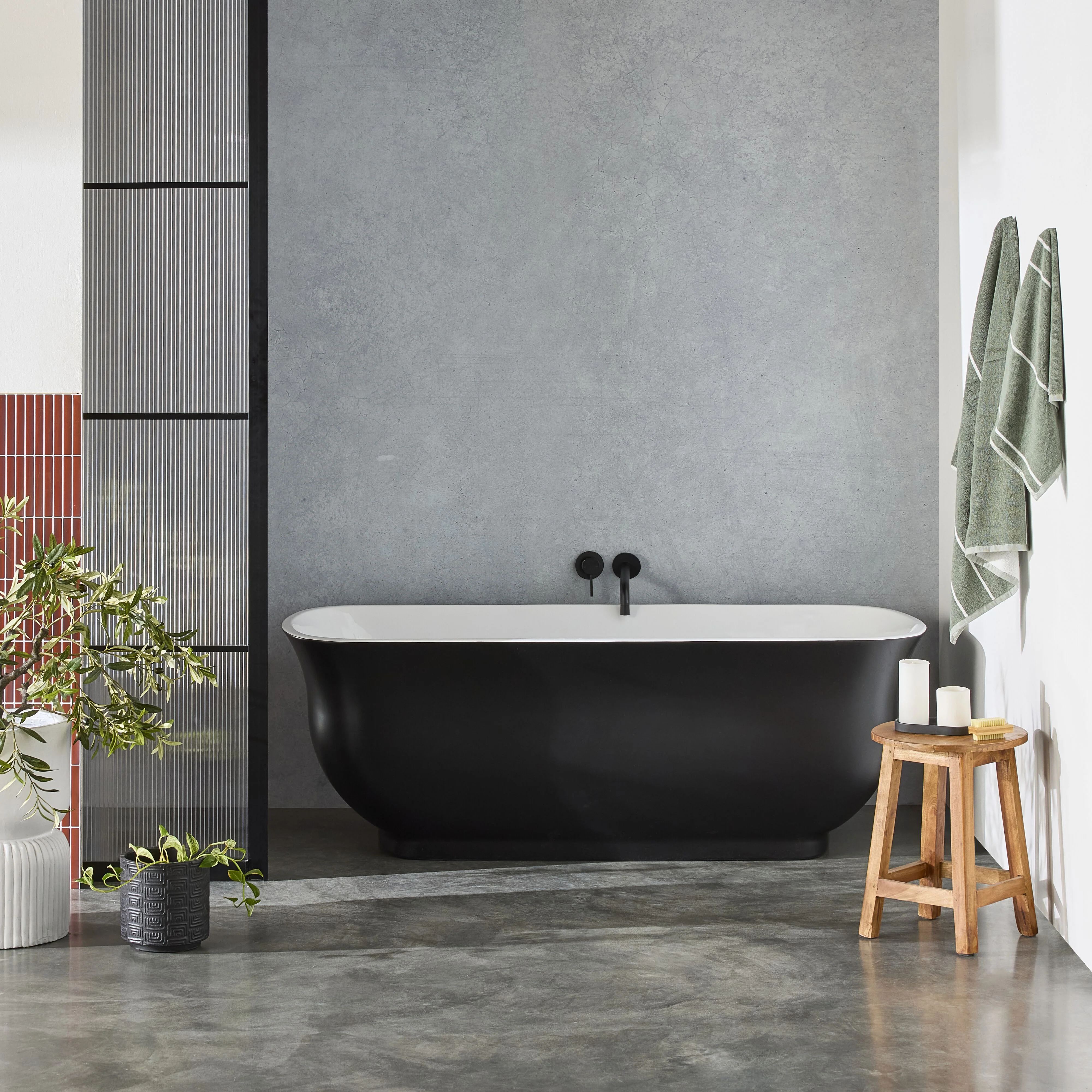 Messina Bath 1700mm Matte Black - Image 7