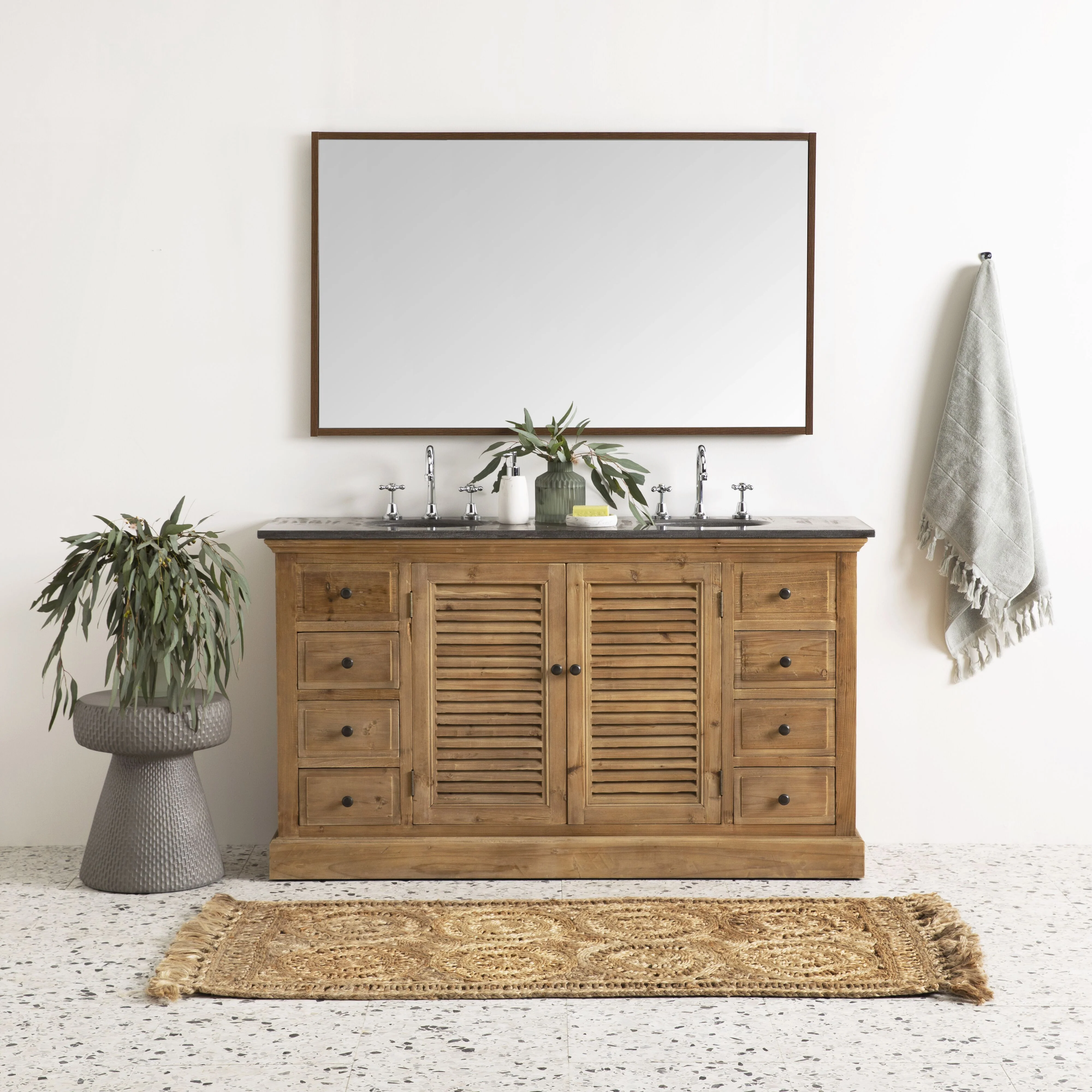 Milford Vanity Mirror Dark Oak 130cm - Image 5