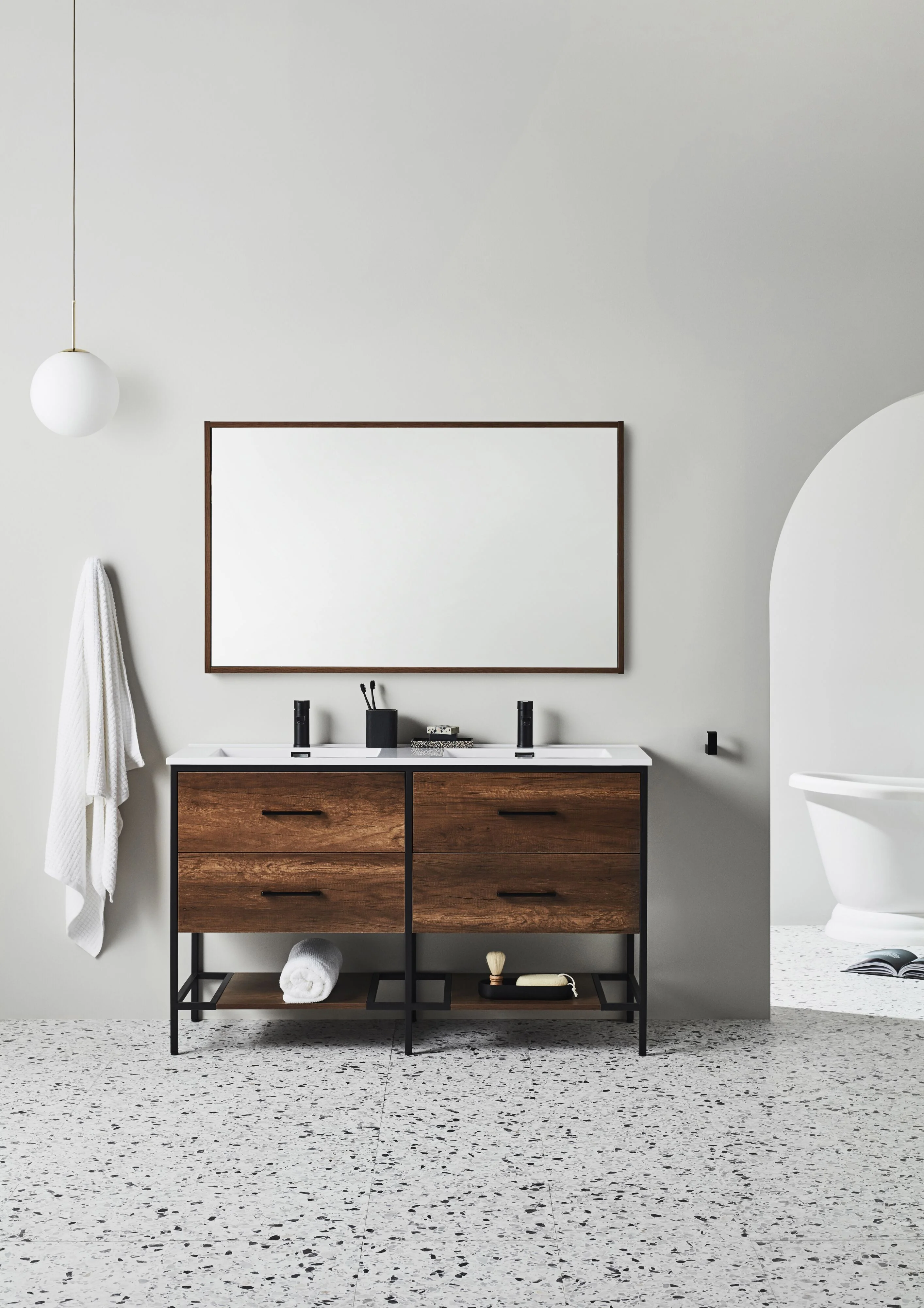 Milford Vanity Mirror Dark Oak 130cm - Image 8