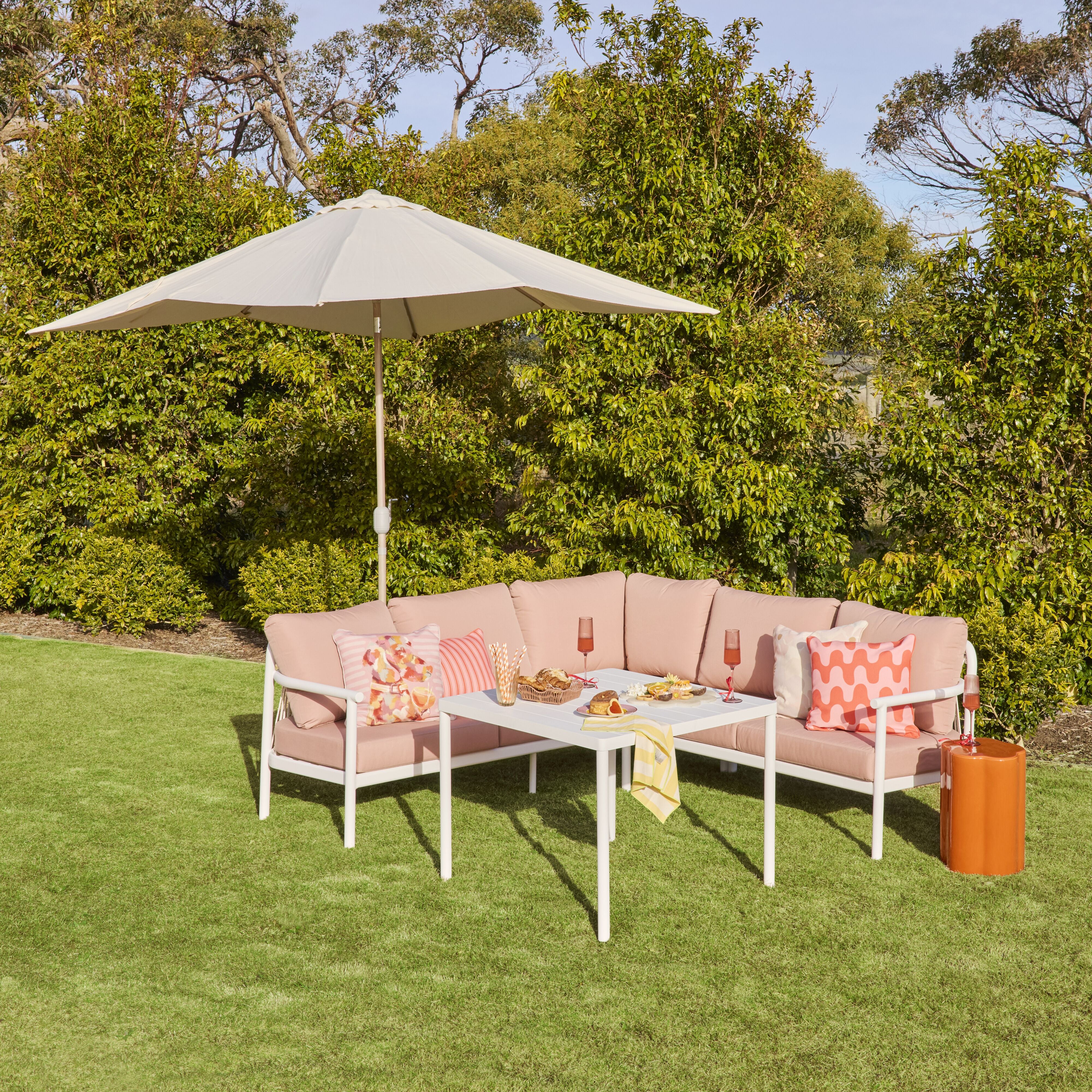 Milly Sofa Set with Dining Table Pink - Image 9