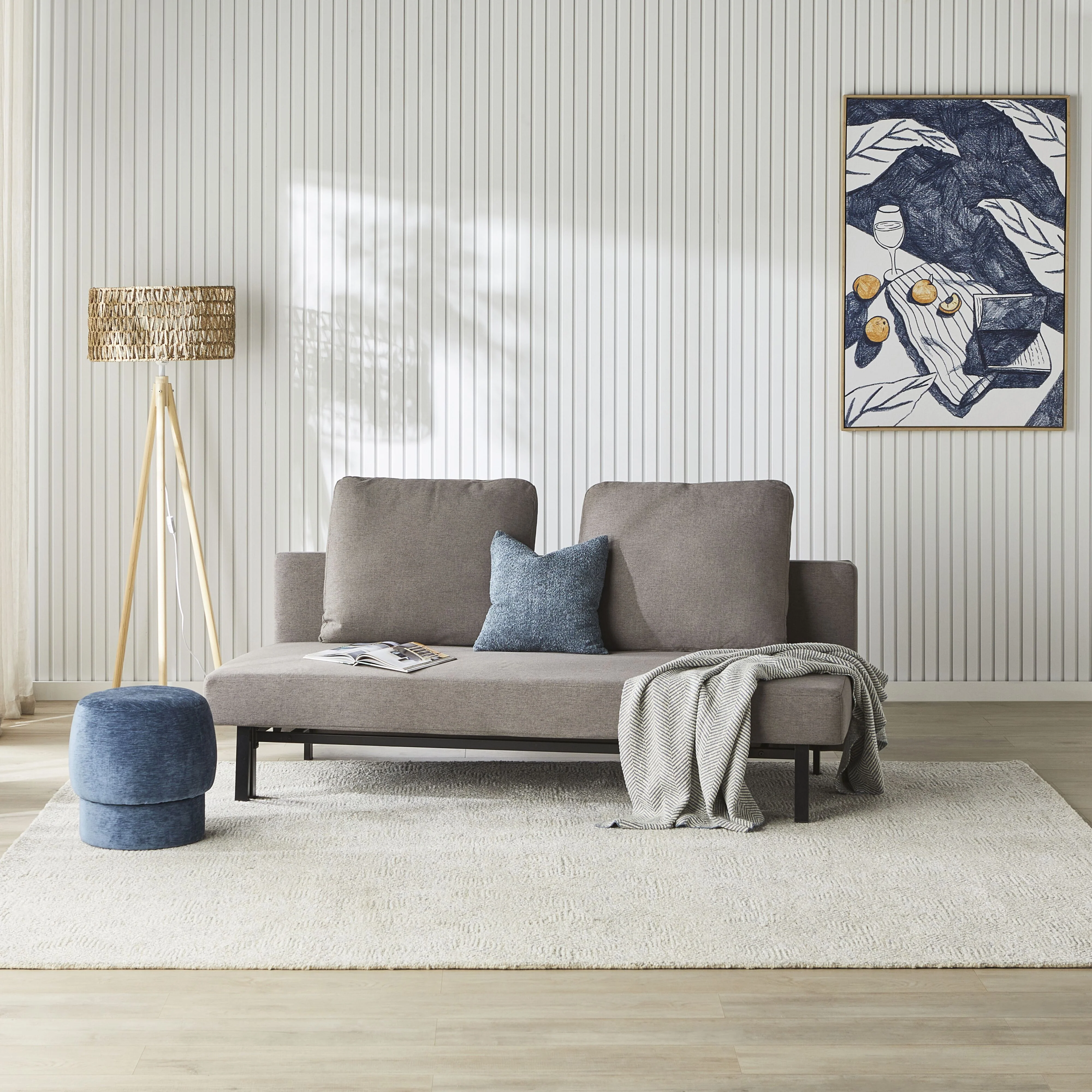 Minnie Sofa Bed Pebble Grey - Image 9