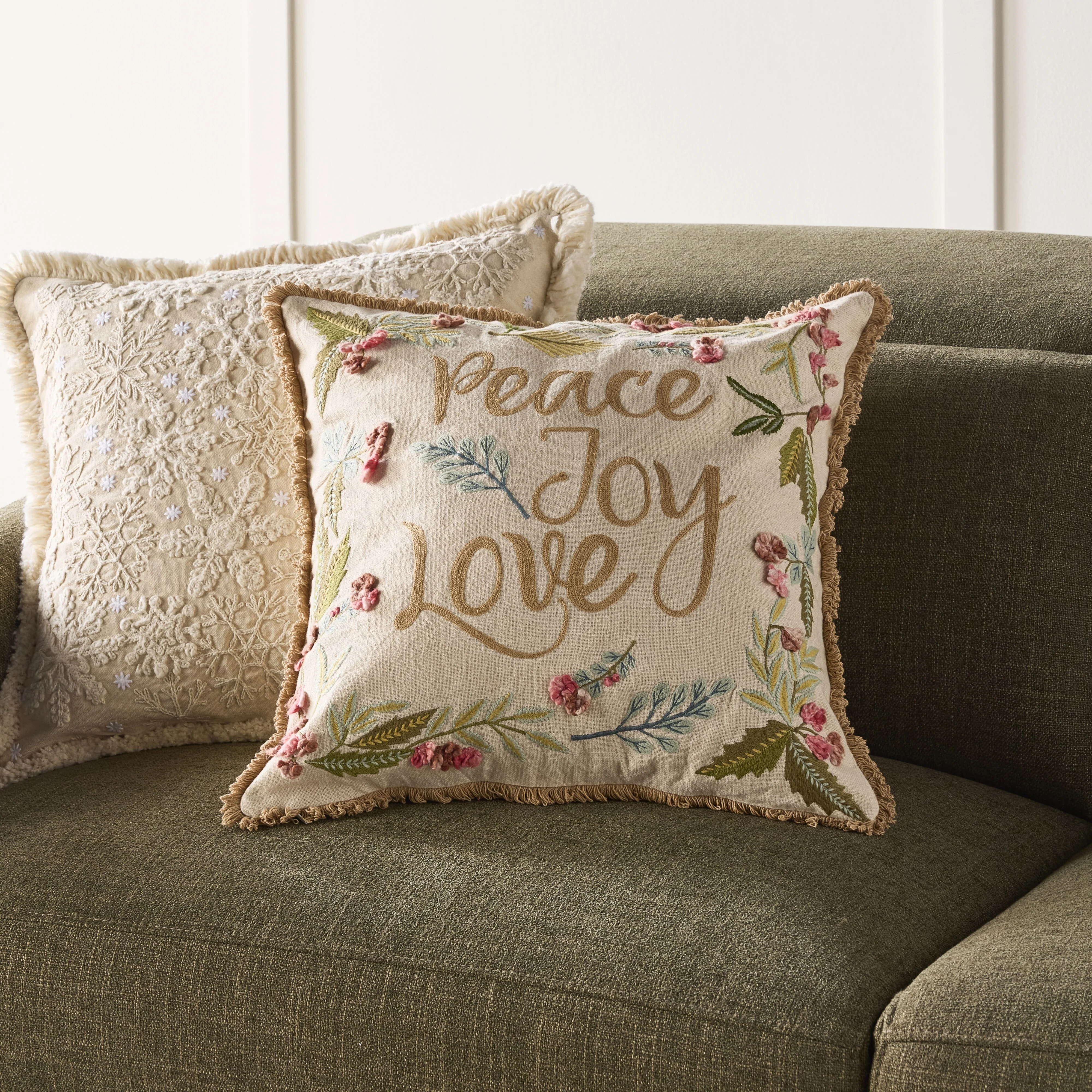 Mistletoe Christmas Peace Cushion - Image 5