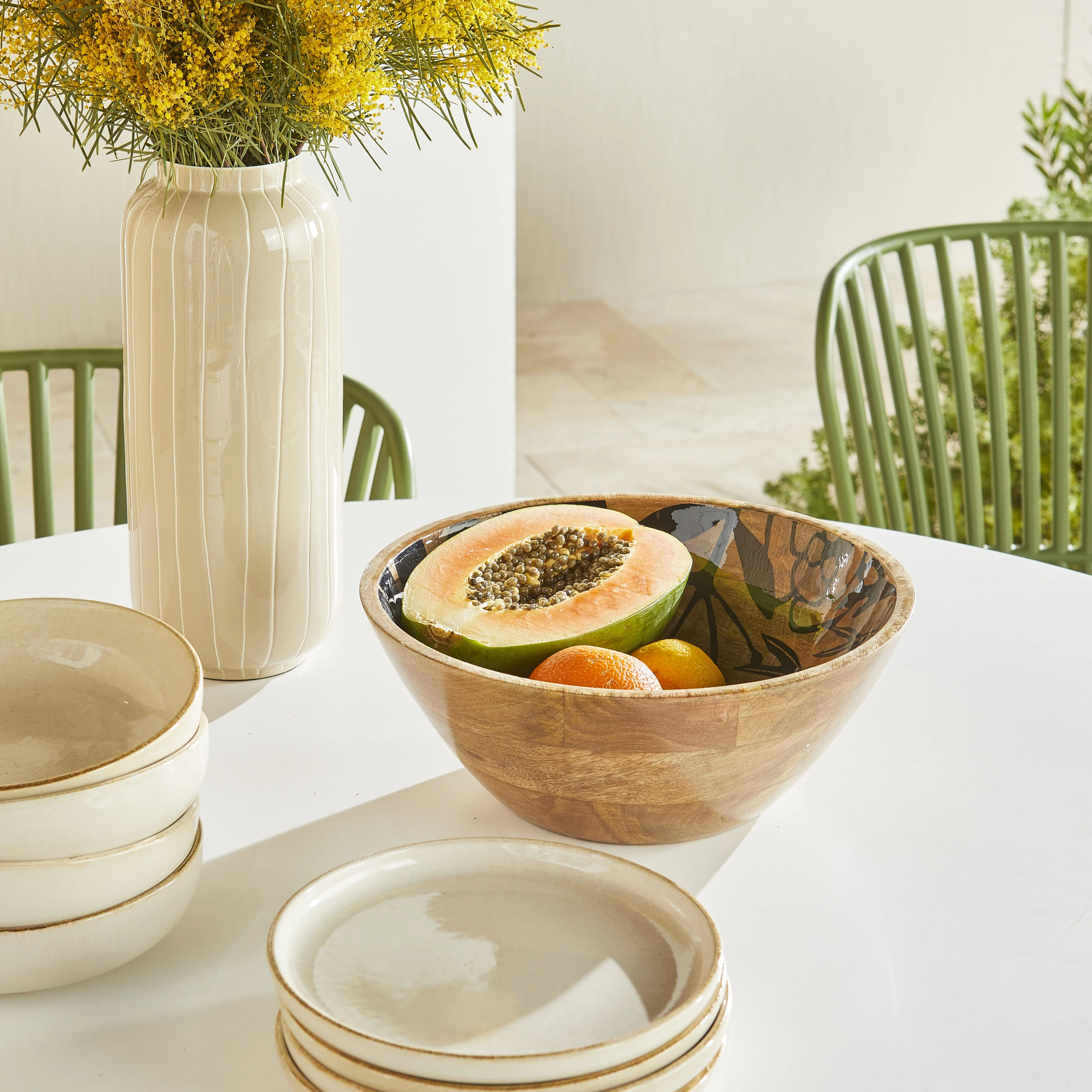 Moana Floral Salad Bowl 30x30x11cm - Image 4