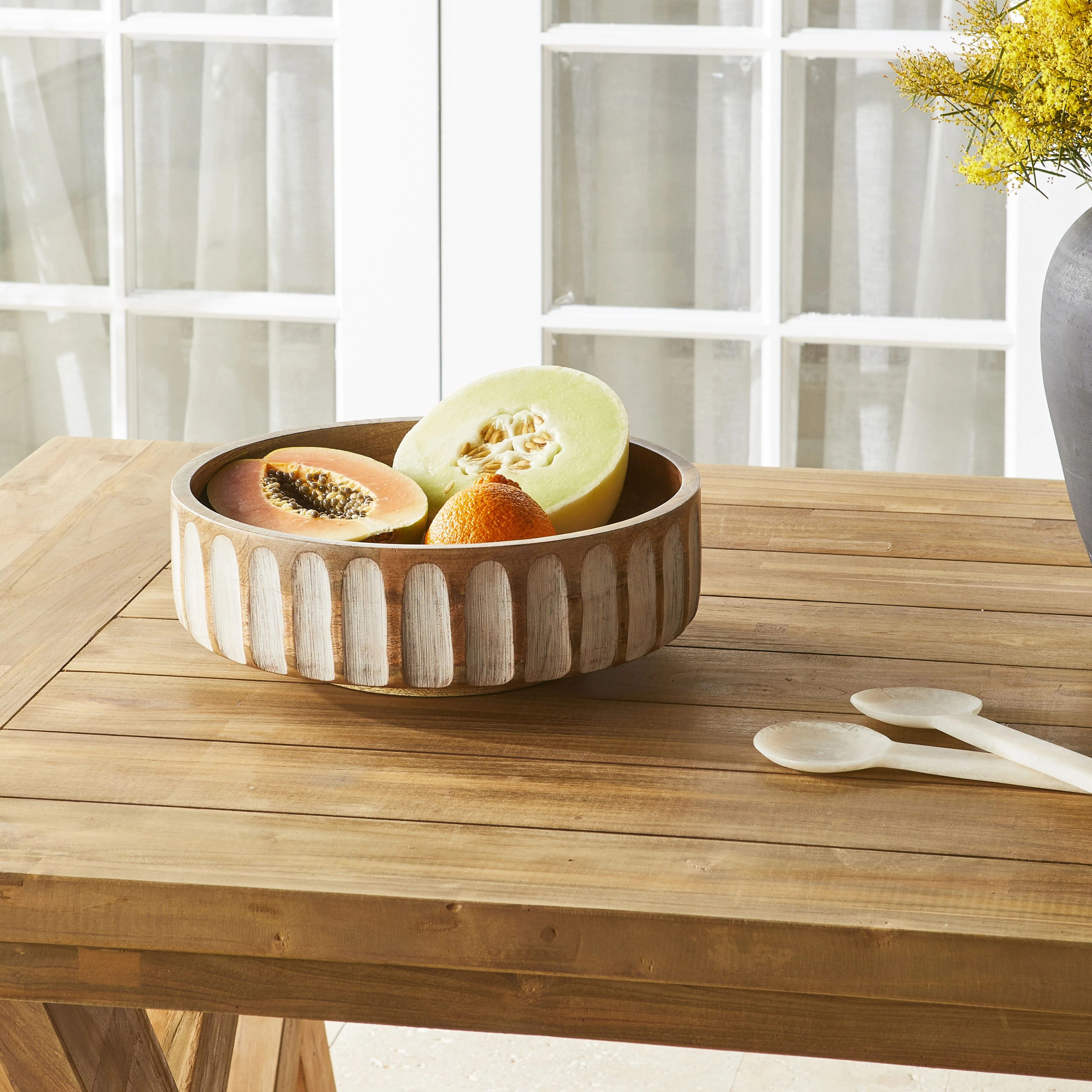 Moana Salad Bowl White 35x35x12cm - Image 5