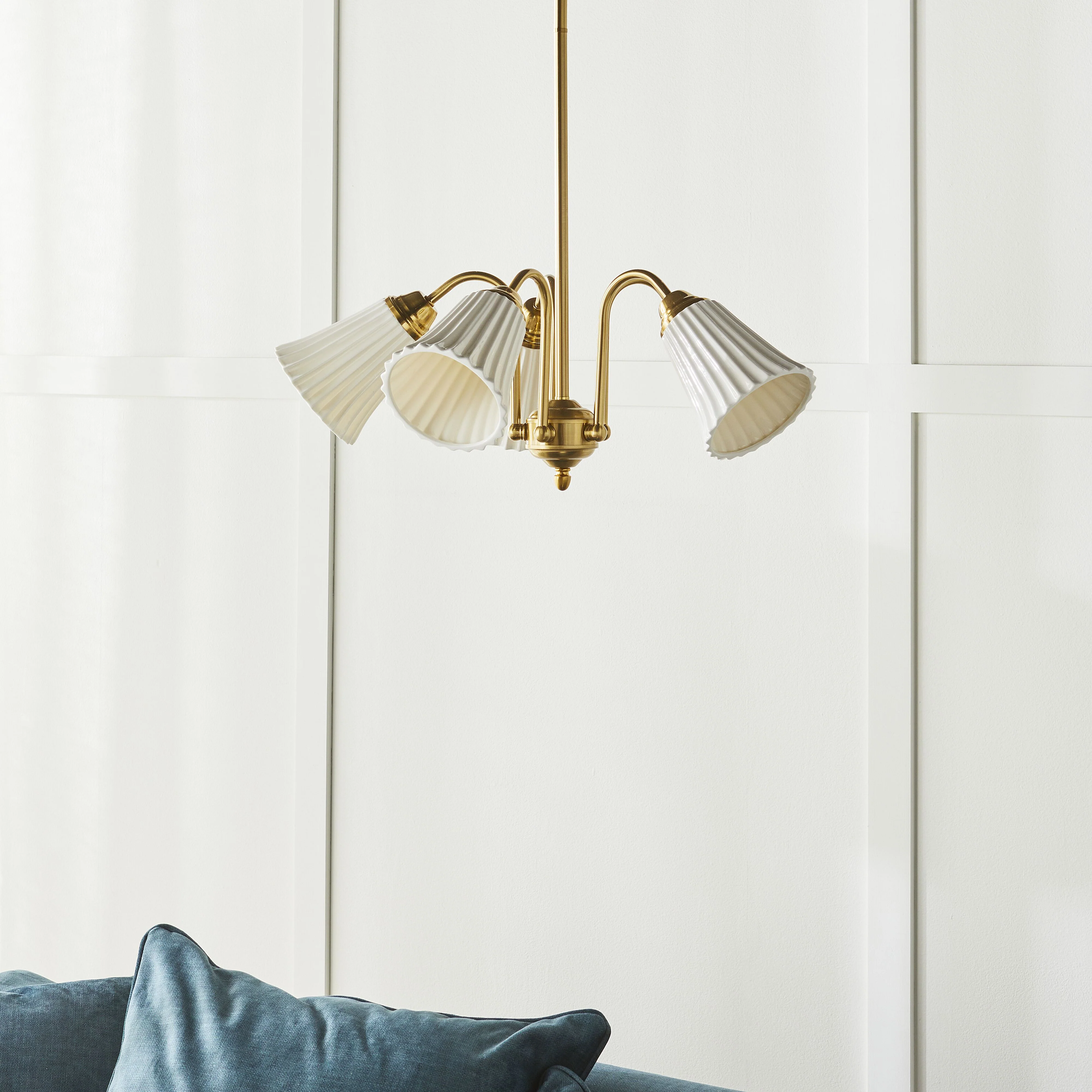 Mossman Porcelain 5 Light Pendant Ivory 60x93cm - Image 5