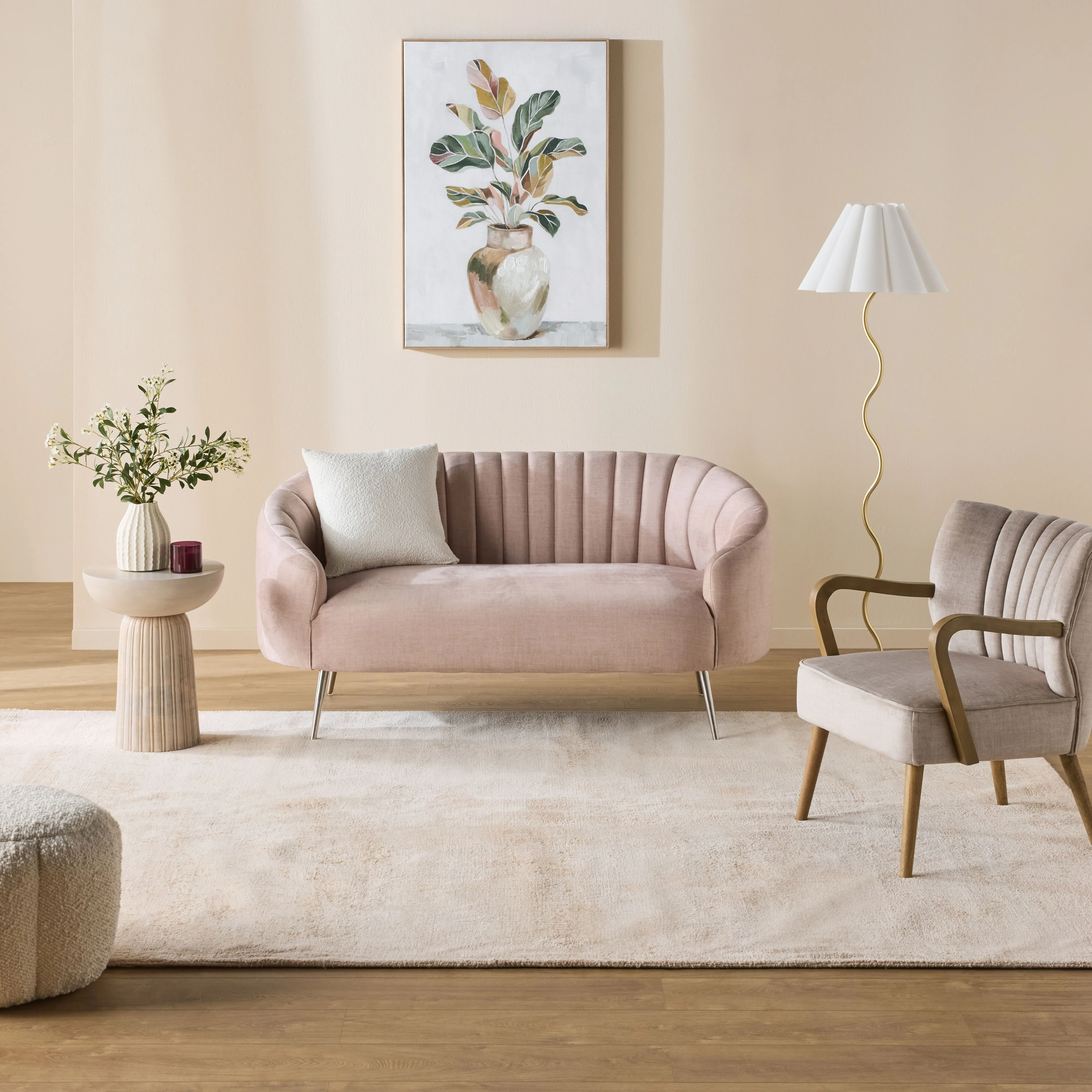 Myla 2 Seater Sofa Aura Blush - Image 7