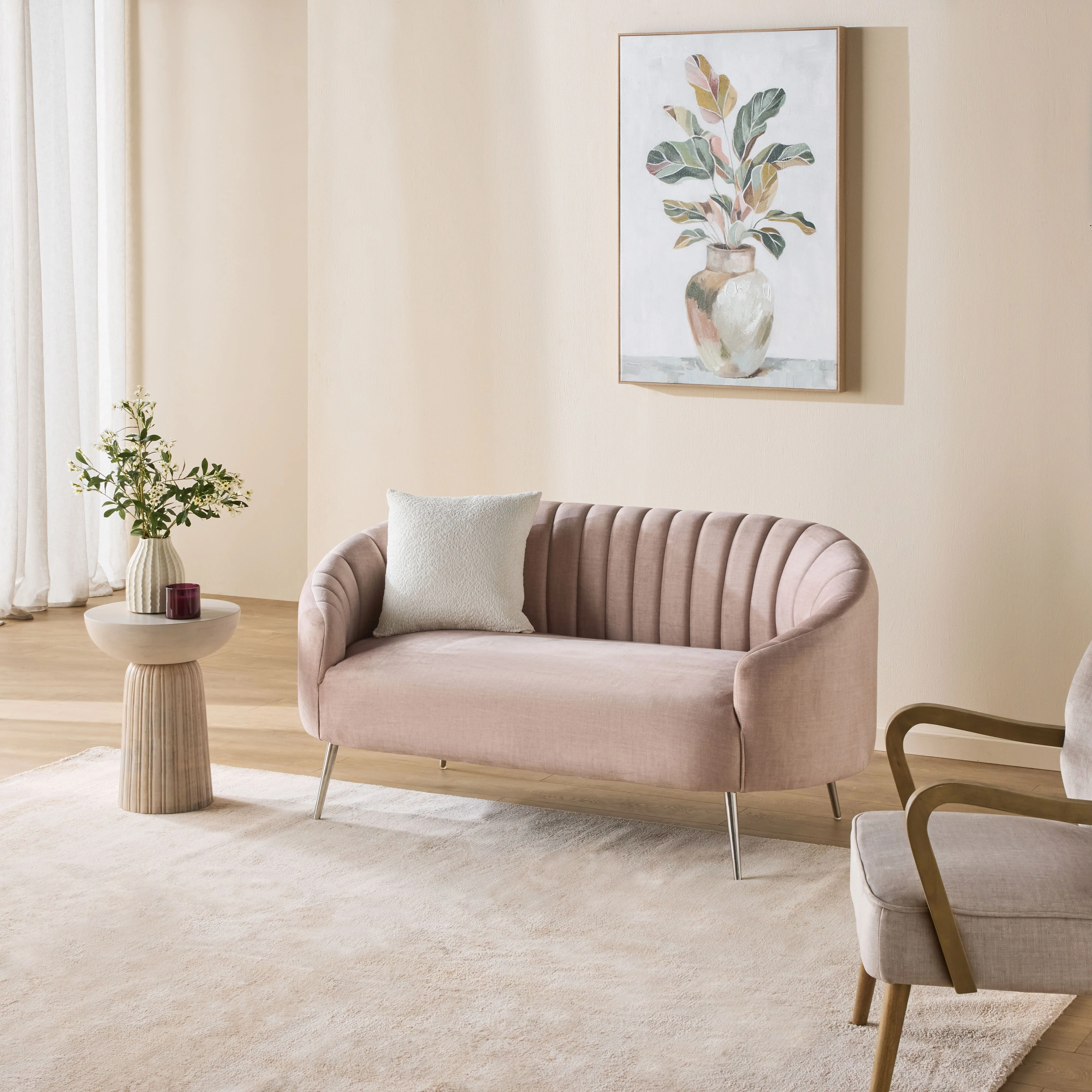 Myla 2 Seater Sofa Aura Blush - Image 8