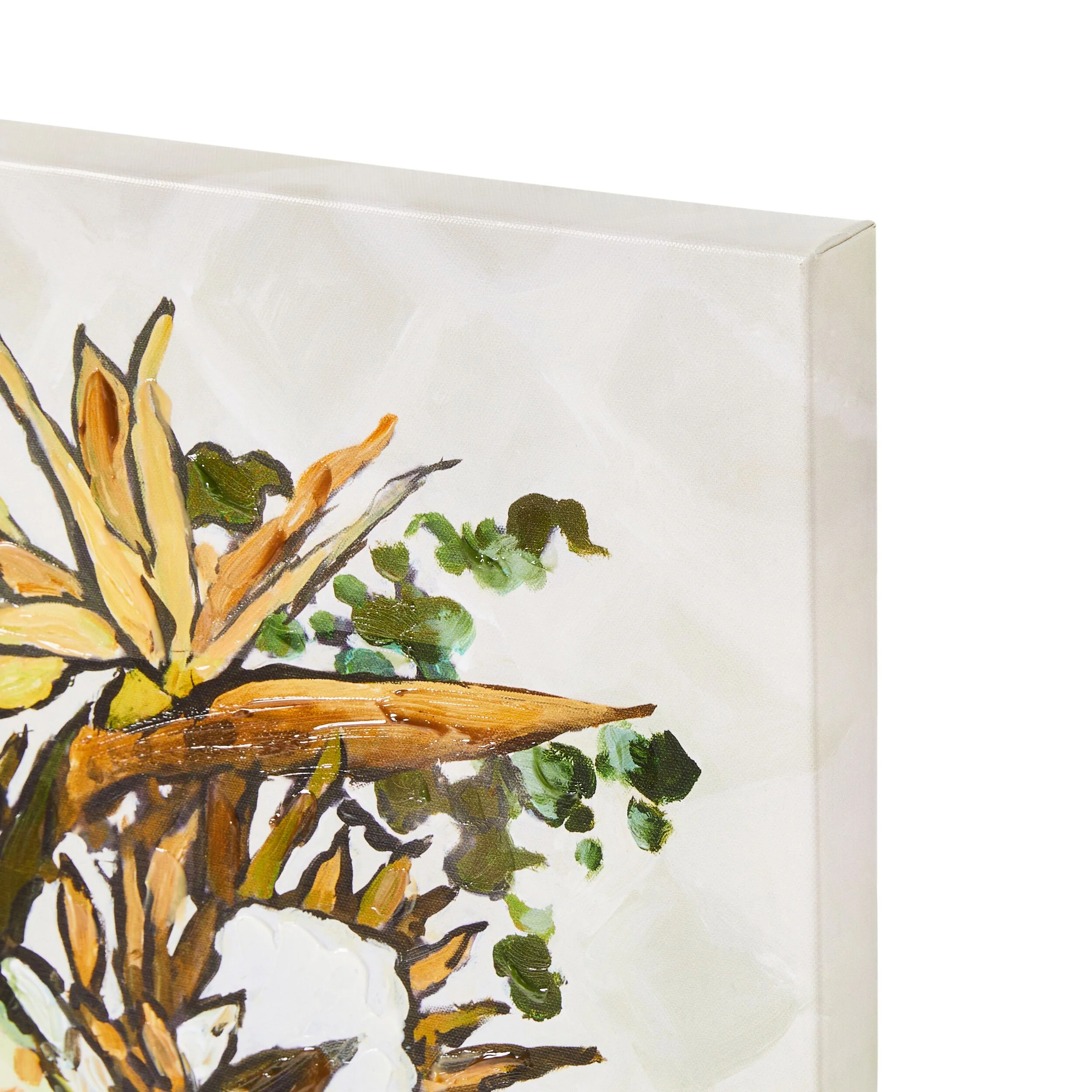 Native Arrangement in an Eatherware Vase I Canvas Print 60x60cm - Image 3
