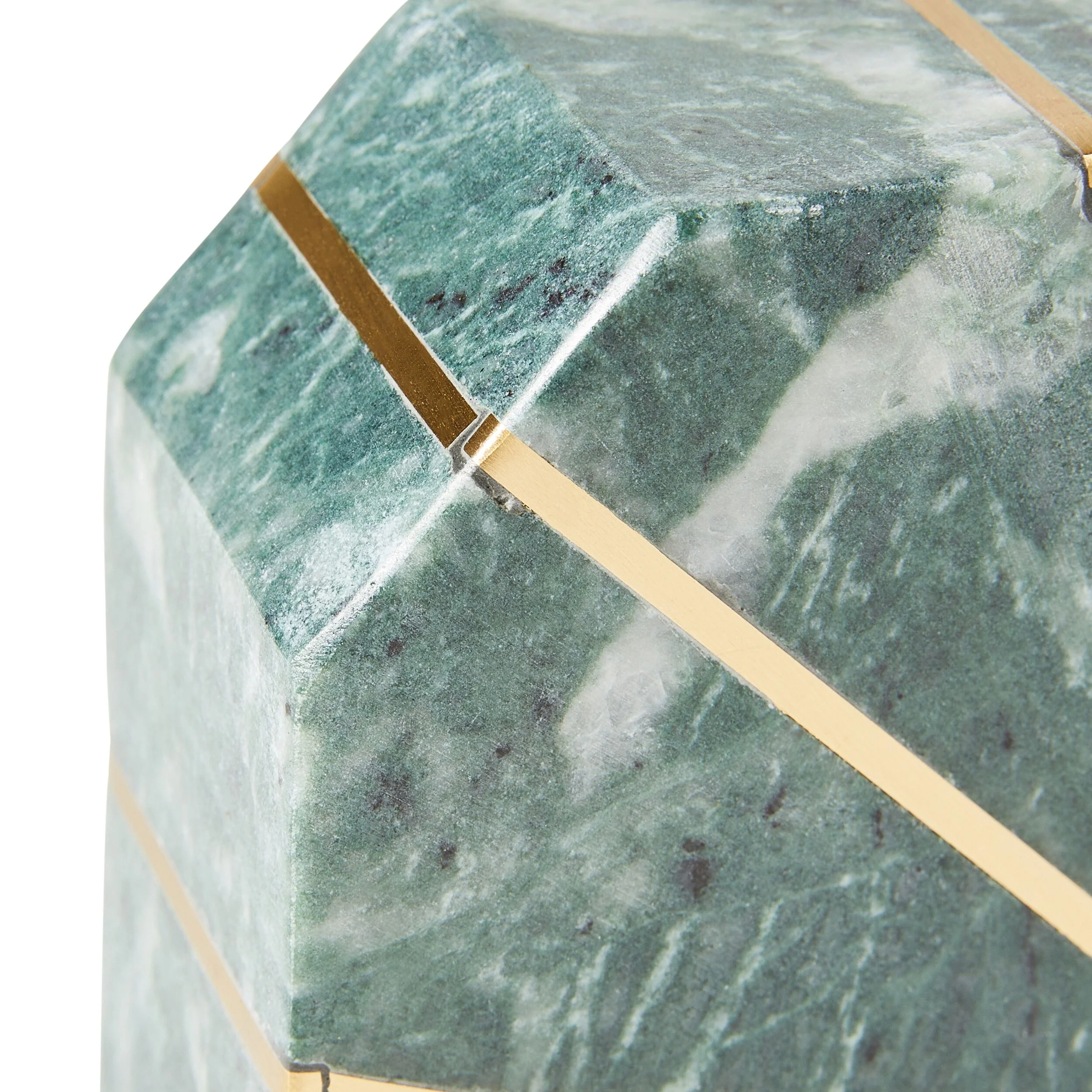 Naxian Pair Of Bookends With Brass Inlay Green Marble 20.5x5x10cm - Image 3