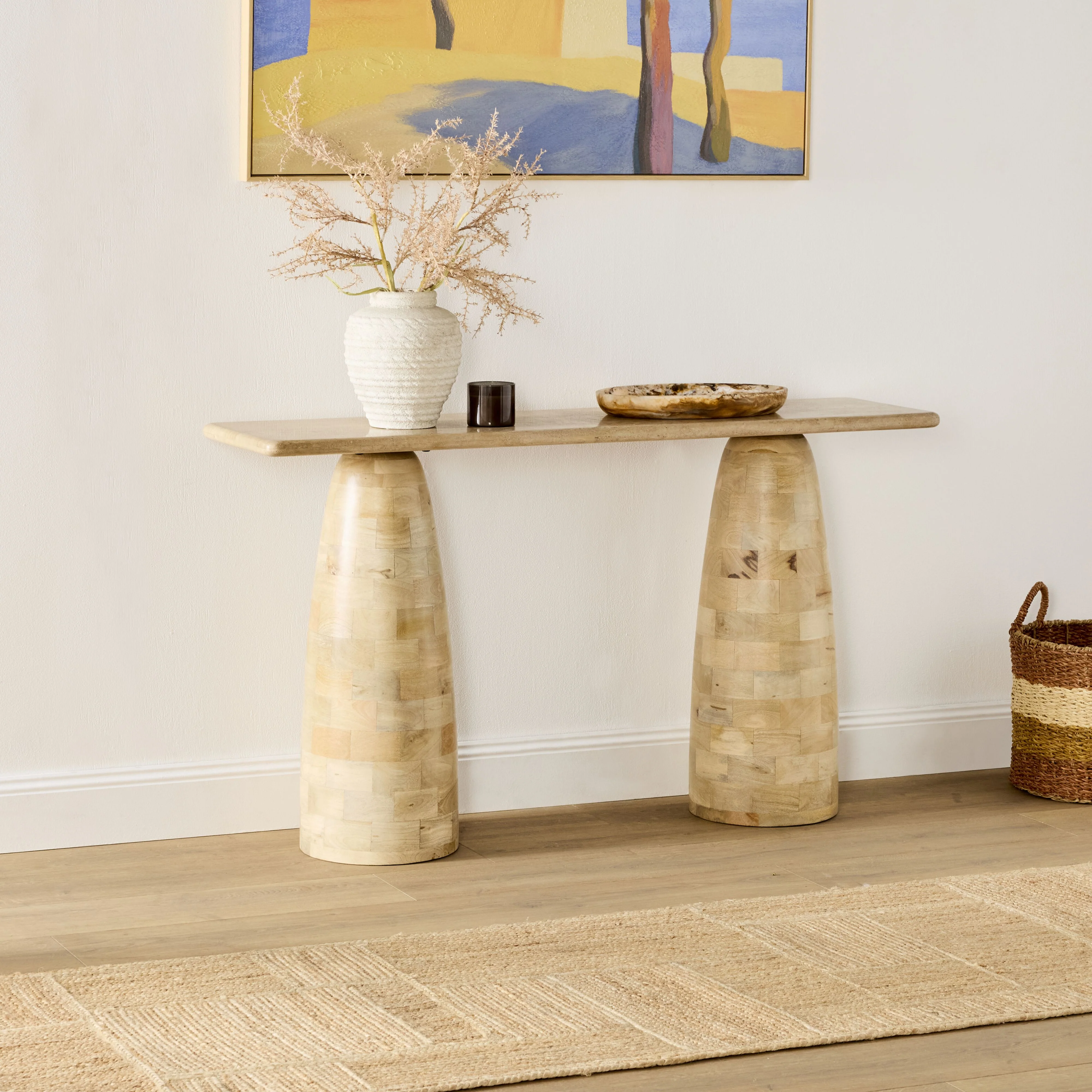 Naxos Travertine Console 140cm - Image 7