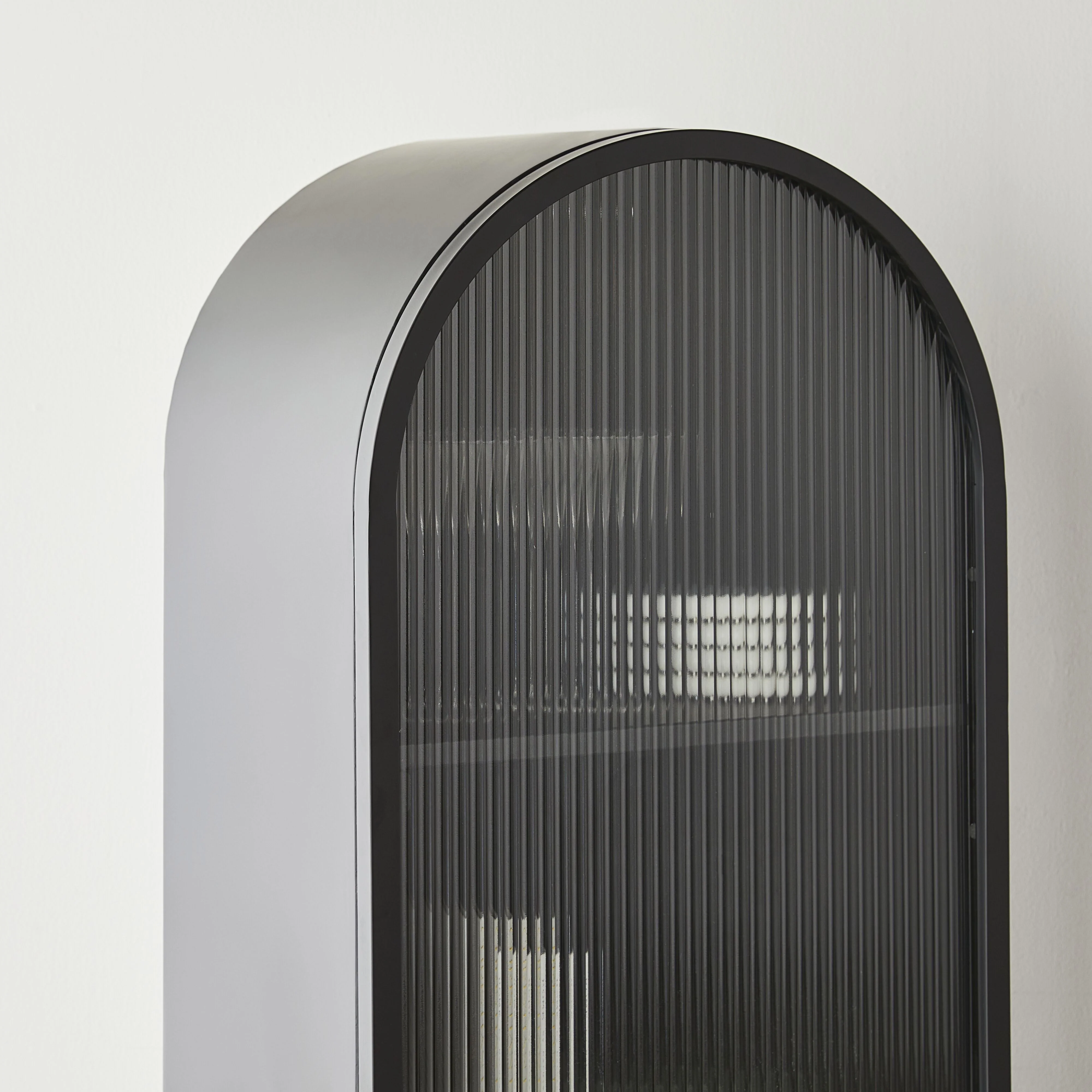Nero 1 Door Arched Display Cabinet 165 x 47cm Black - Image 10