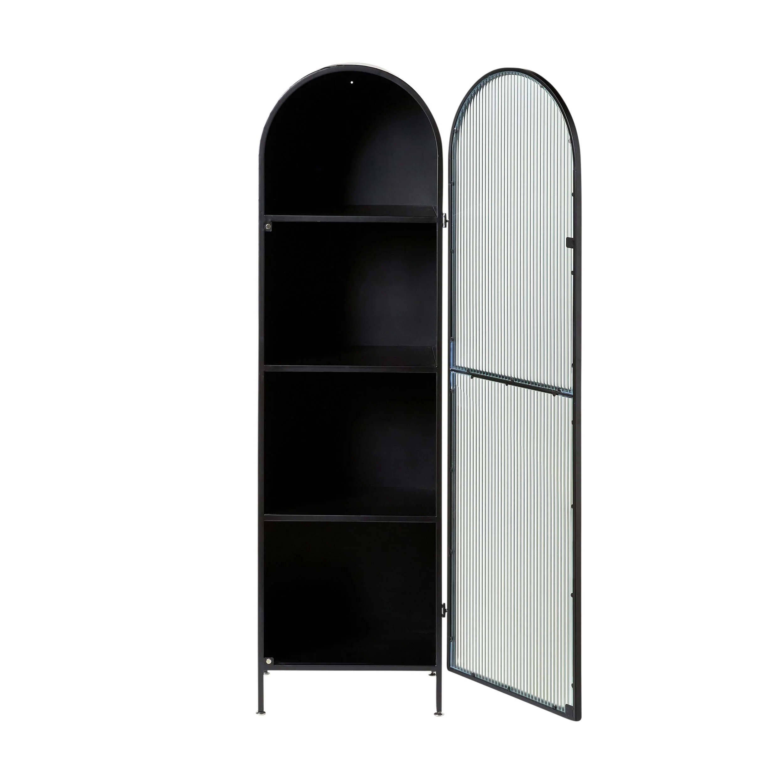 Nero 1 Door Arched Display Cabinet 165 x 47cm Black - Image 2